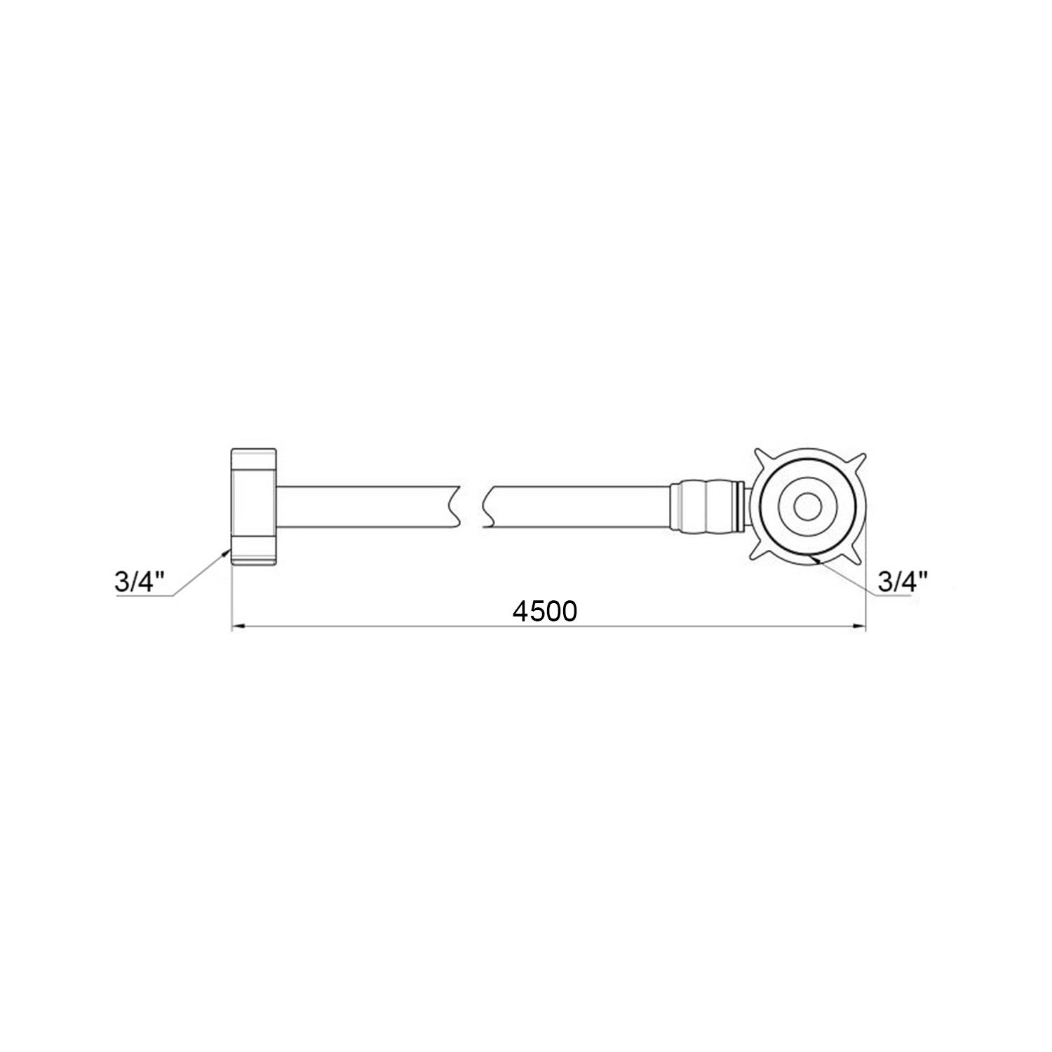 Шланг заливний для пральної машини Kroner KRM 3/4" ВВ 450 см