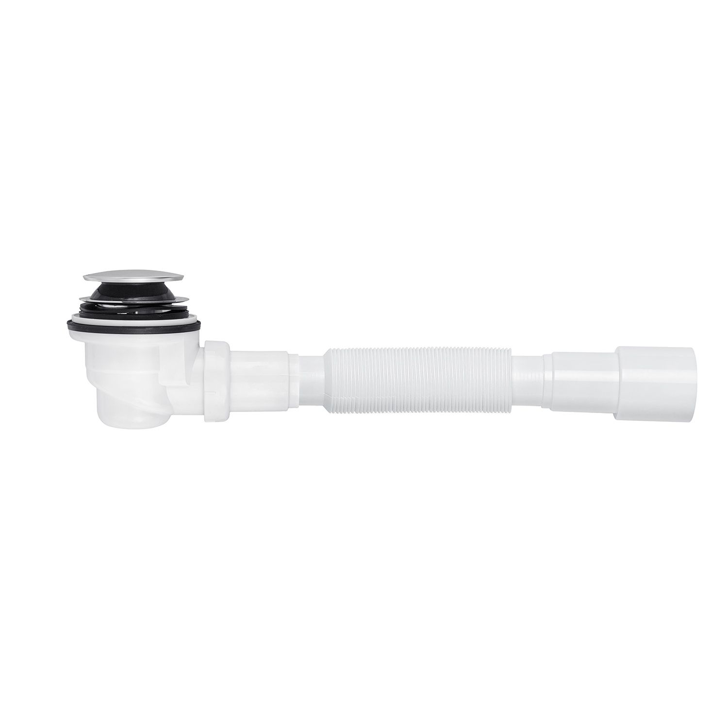 Сифон для душового піддона Kroner KRP - ST08 1 1/2"x60, D-64 з системою Сlick-Сlac, з гнучкою трубкою 40/50 мм