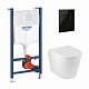 Комплект 4 в 1: Інсталяція Grohe Solido 2 в 1 38971000 + Панель змиву для унітаза Grohe Even 389662430 + Унітаз підвісний безобідковий Kroner Armada WHI513636 RIMLESS з сидінням Slim Duroplast / Soft-close / Quick relase KA513636WHIR (38971966243KA51R)