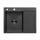 Кухонна мийка Kroner KRP Schwarze - 6350LHM PVD (3.0/1.0 мм)