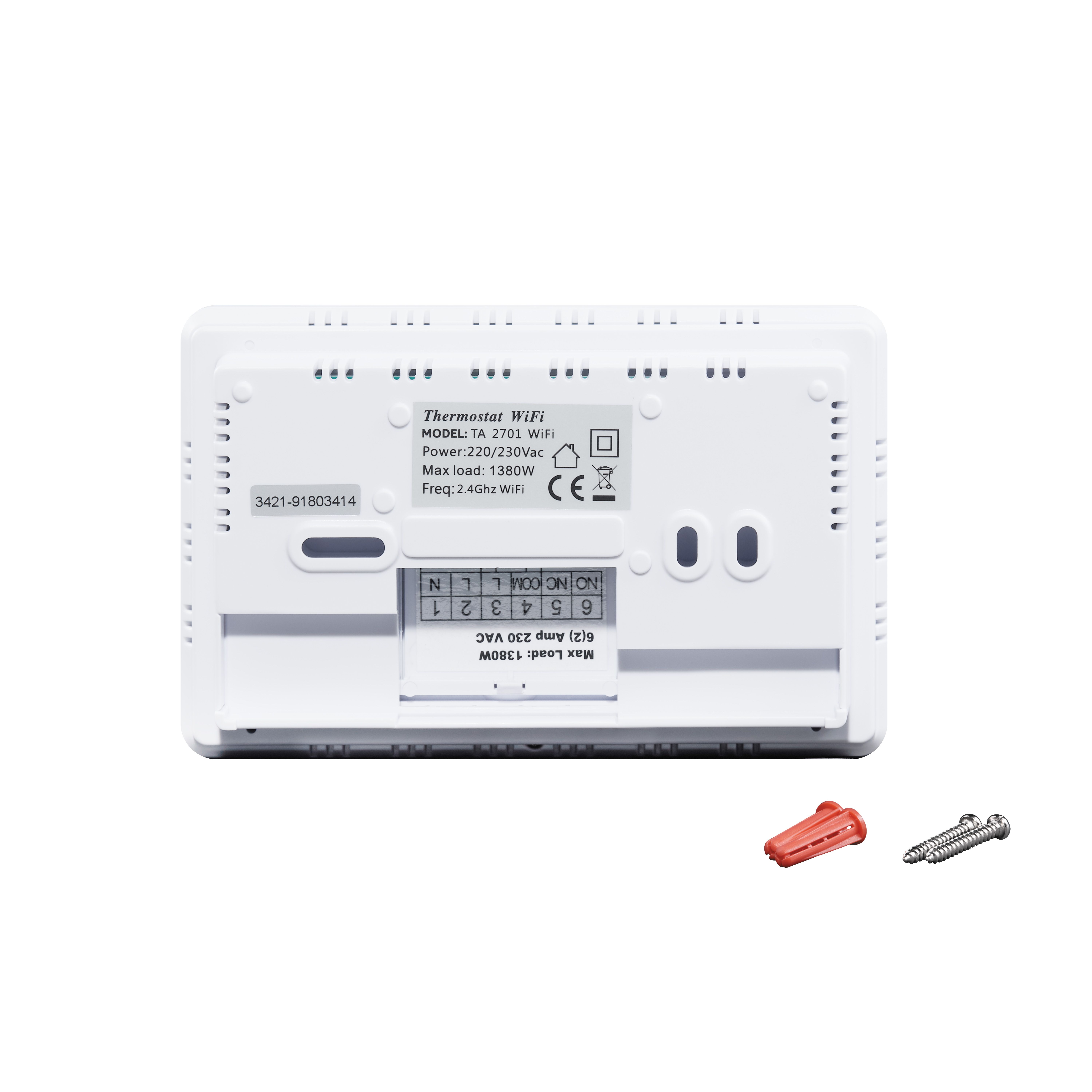 Тижневий програмований термостат Thermo Alliance ТА-2701WiFi сенсорний з WiFi