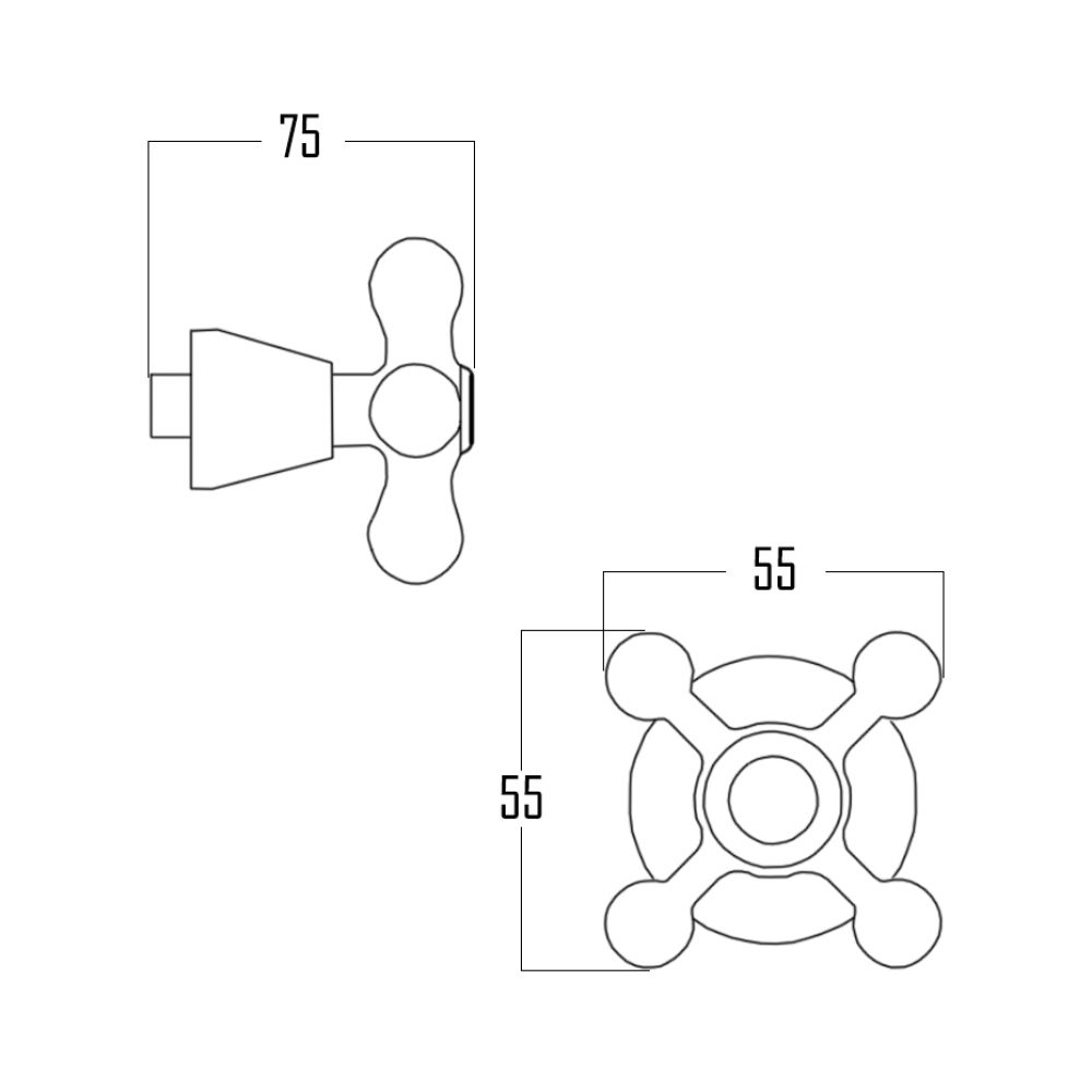 Кран-букса Qtap D11 CRM керамика 1/2" с ручкой Dominox (пара)