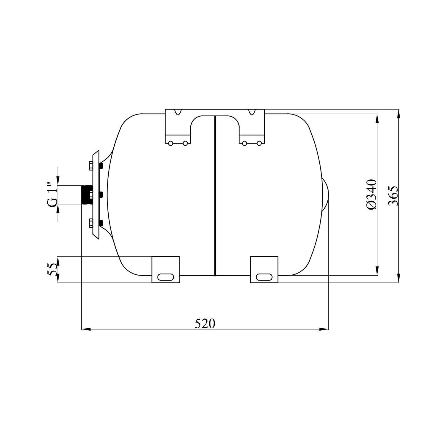 Гідроакумулятор Pumpman горизонтальний 50 л