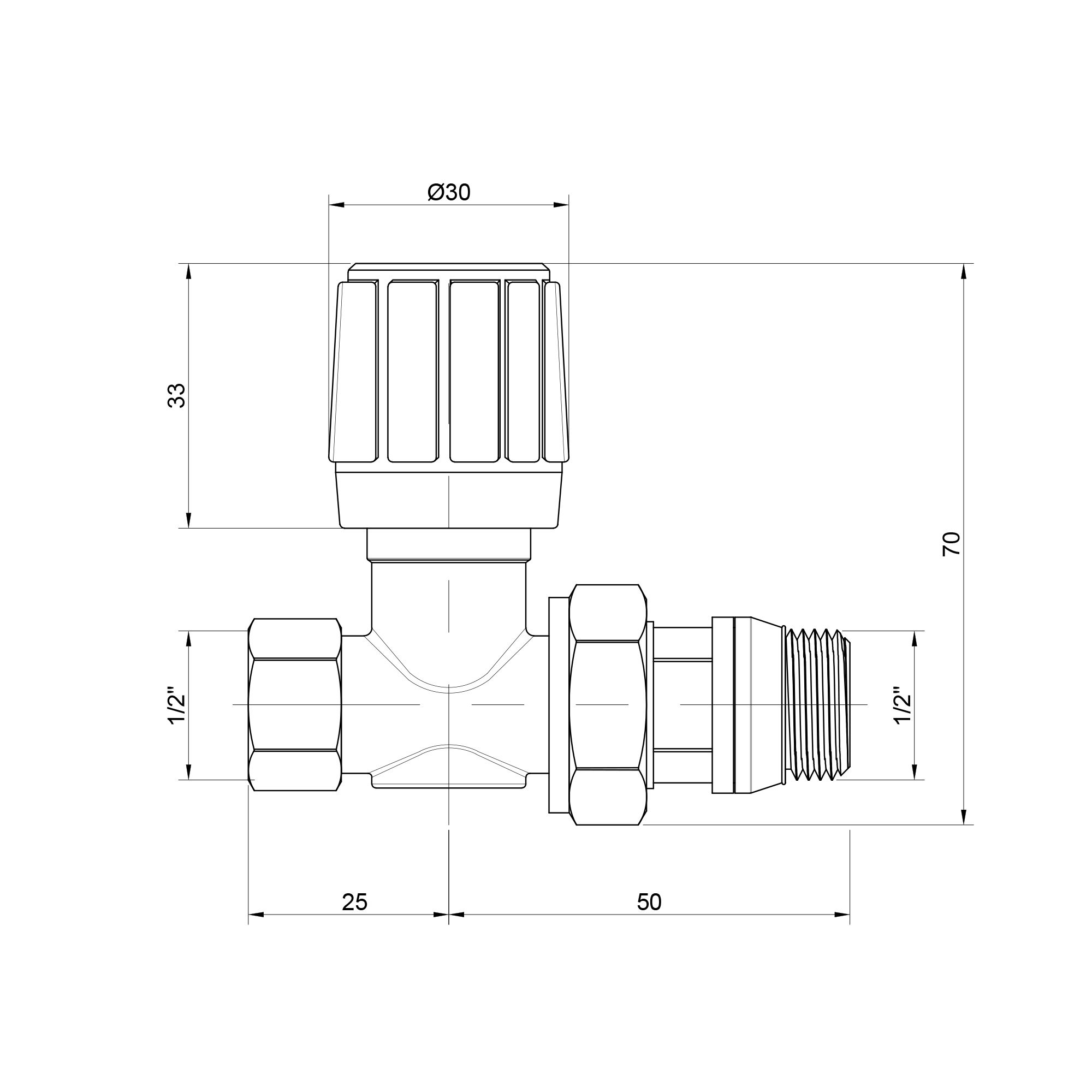 Кран радиаторный Icma 1/2" 28х1,5 с антипротечкой прямой №975