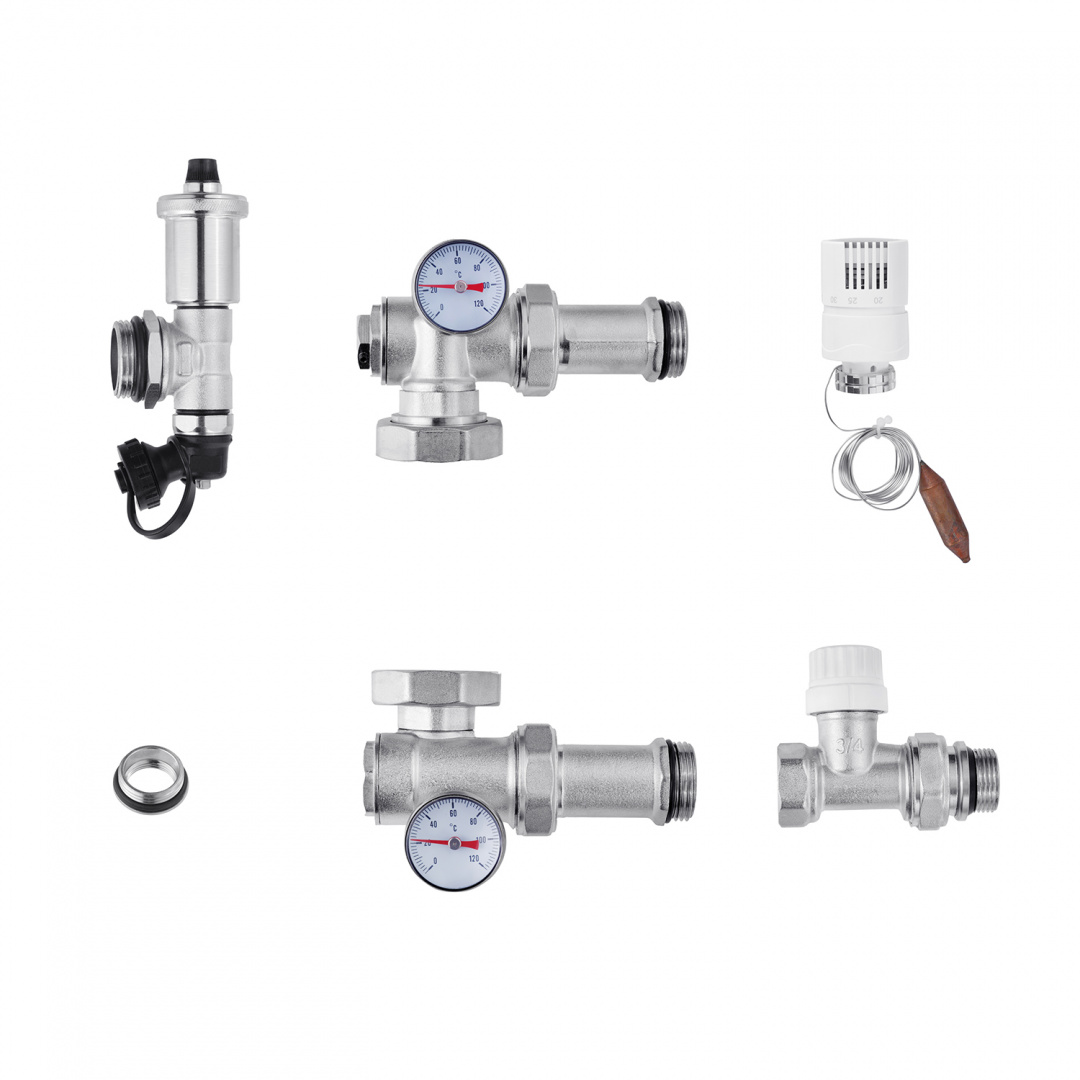 Змішувальний вузол для колектора в зборі STA 1" прямий, нікельований