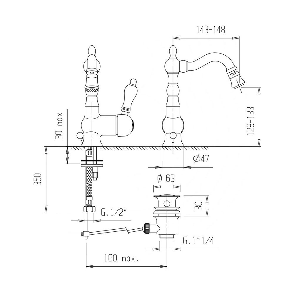 Смеситель для биде Bianchi Europe BIDEUR1056IACRM