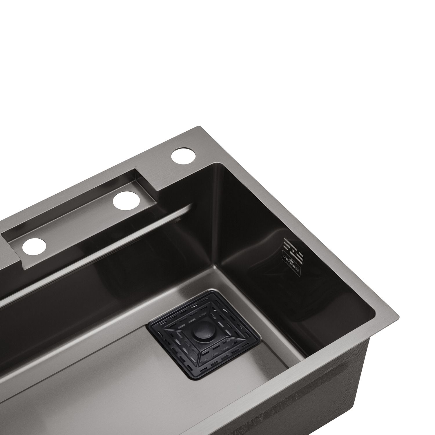 Кухонна мийка Kroner KRP Schwarze - SET7545HM PVD (3.0/0.8 мм)