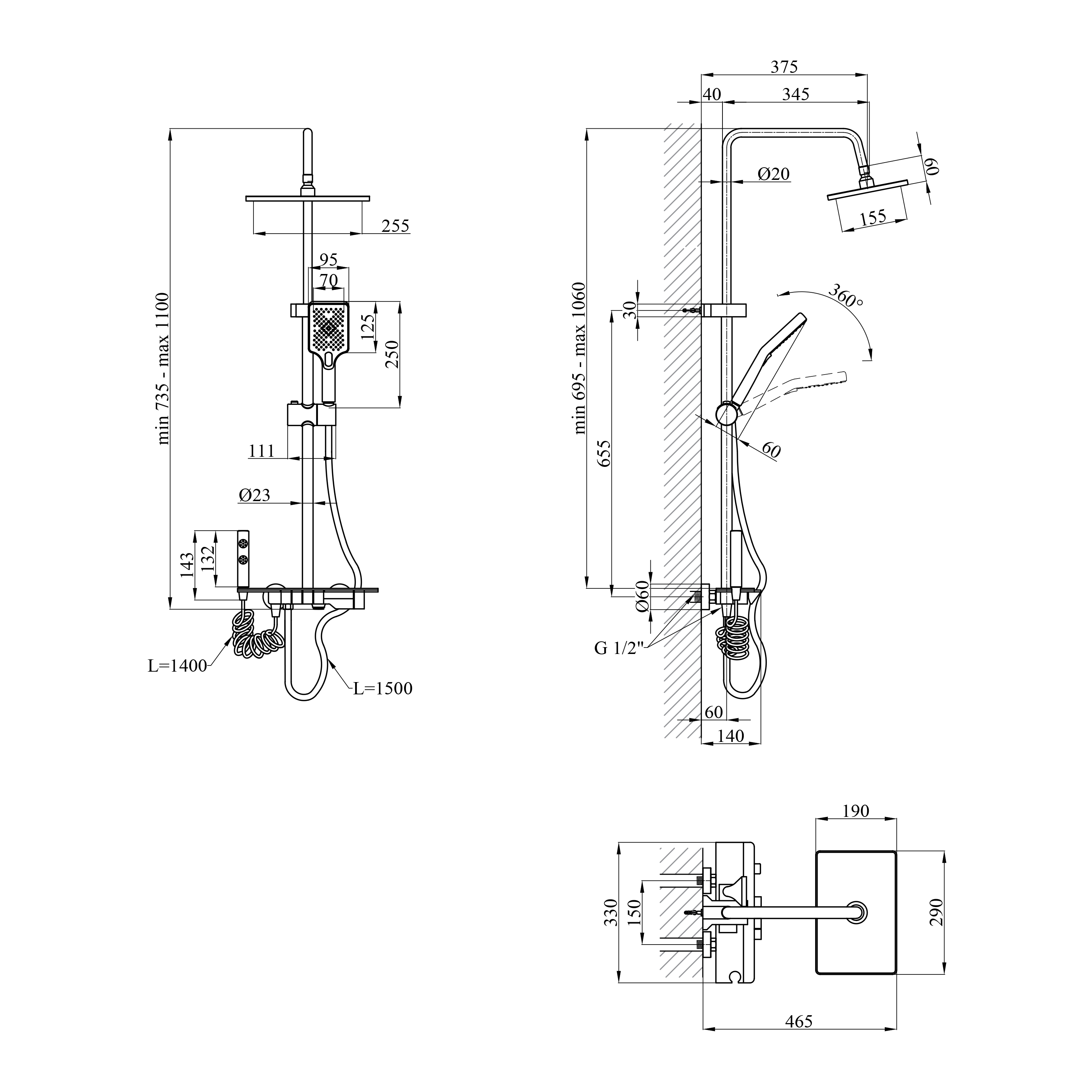 Душова система Agua Acero - AVION 04759AM