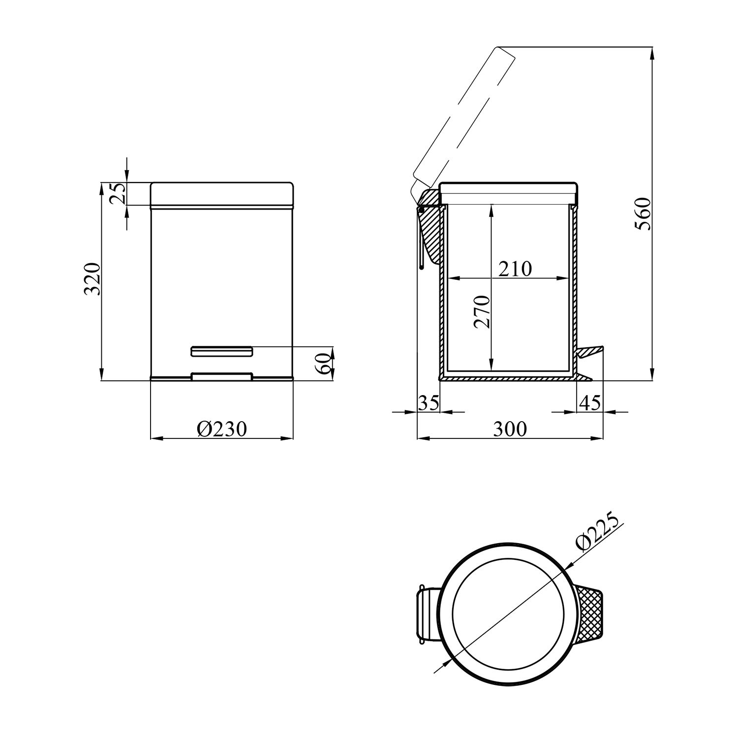Відро для сміття Kroner KRM Rizze - ACE413 8 л