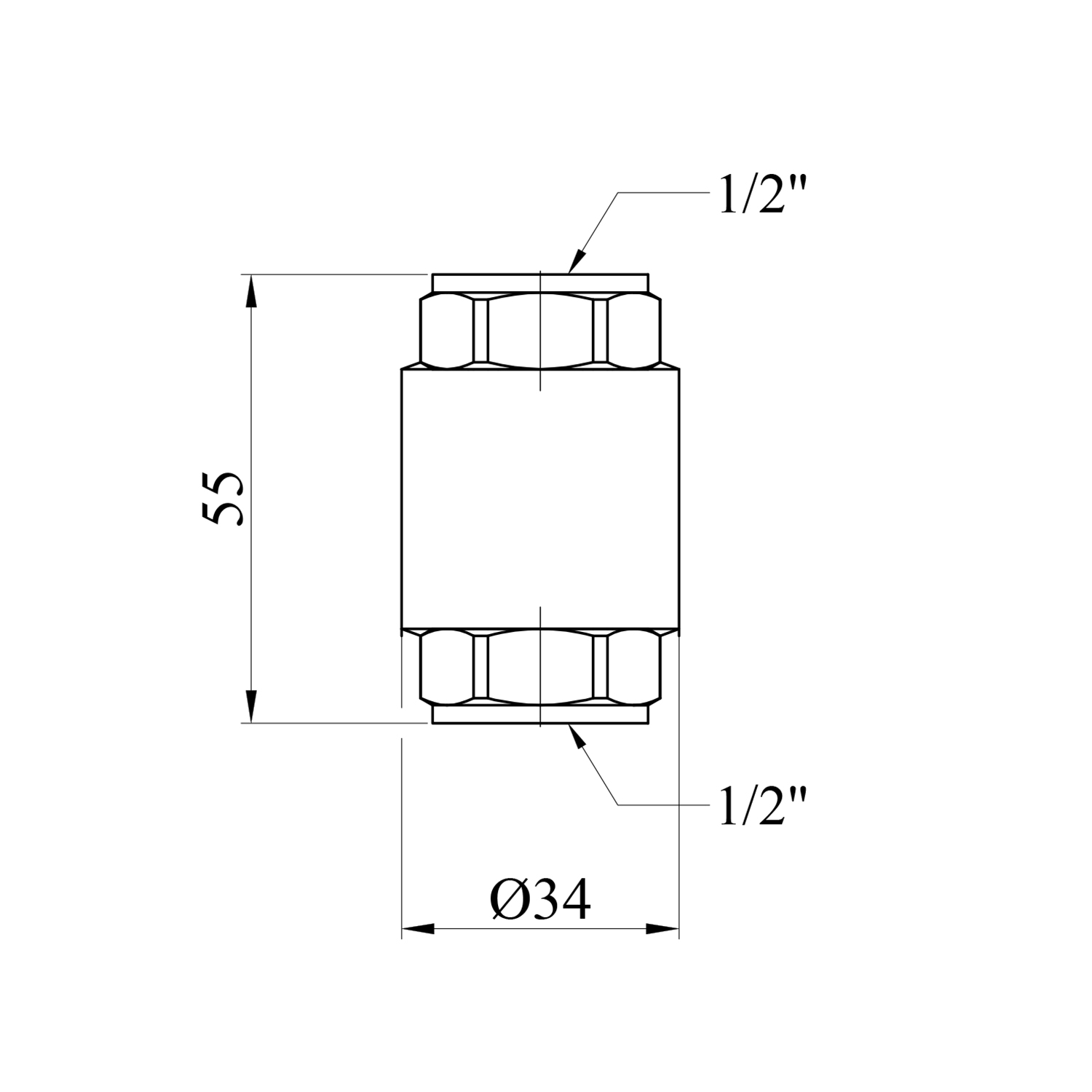 Зворотній клапан Karro "Europa" 1/2" ВВ з латунним штоком