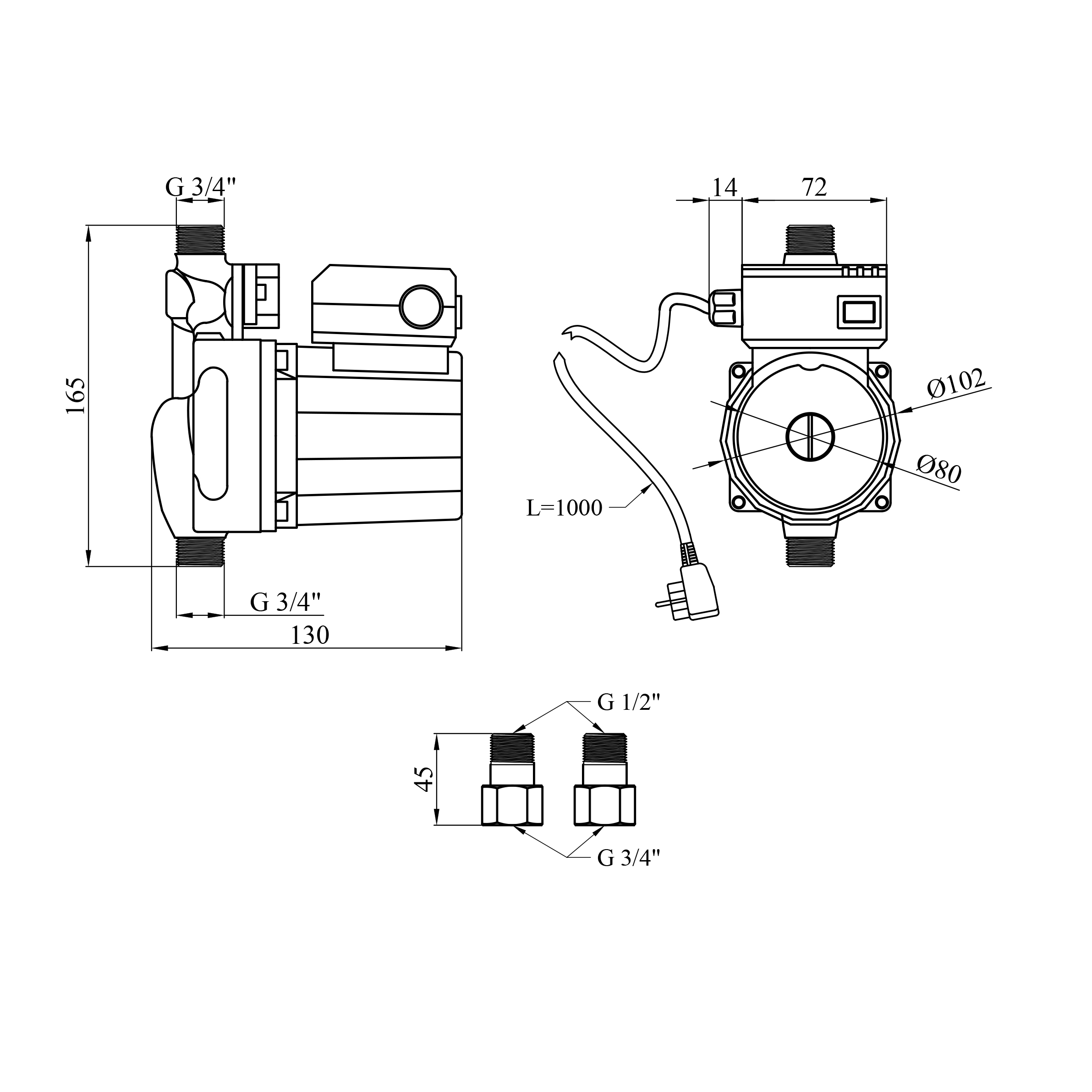 Насос для підвищення тиску Agua GRS 12/9W