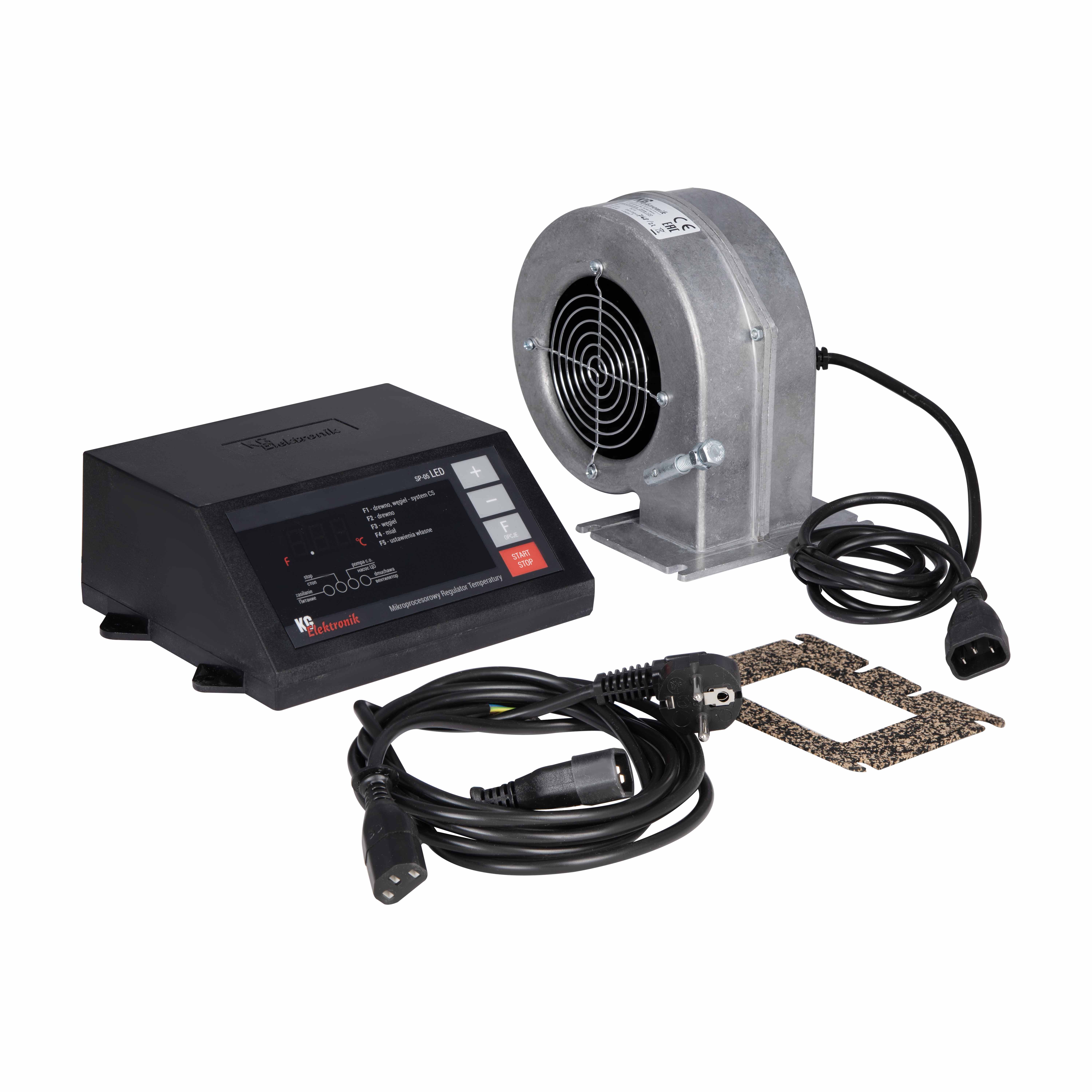 Комплект автоматики котла до 35 кВт (блок+вентилятор) "KG" Арт. SP-05+DP-120