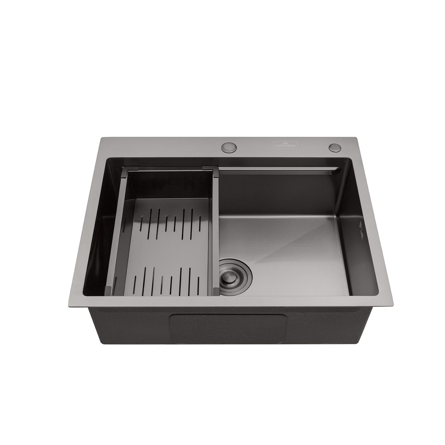 Кухонна мийка Kroner KRP Schwarze - 6350HM PVD (3.0/1.0 мм)