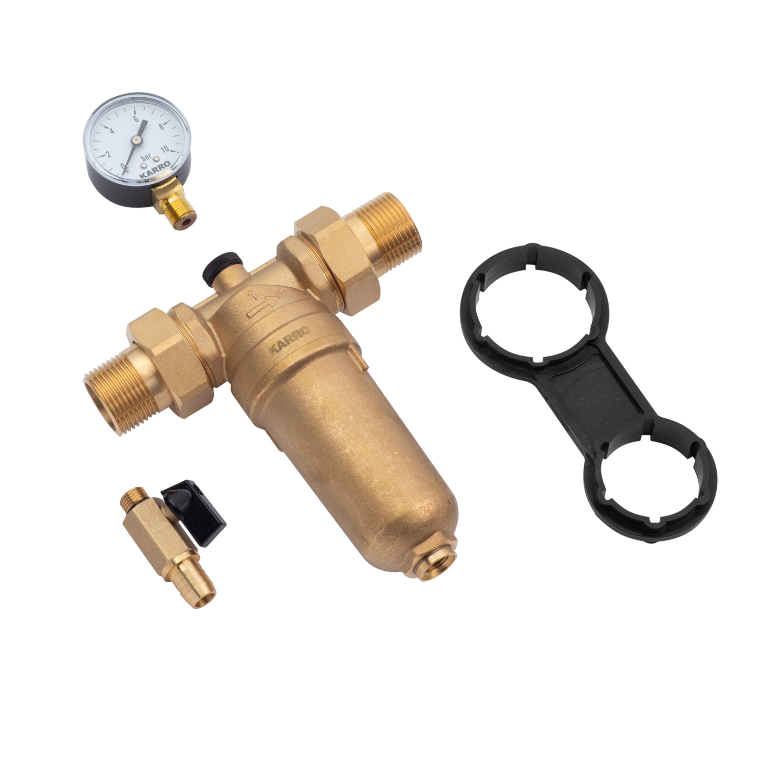 Фільтр самоочисний Karro "Super" 1" ЗЗ нікельований KR-88043