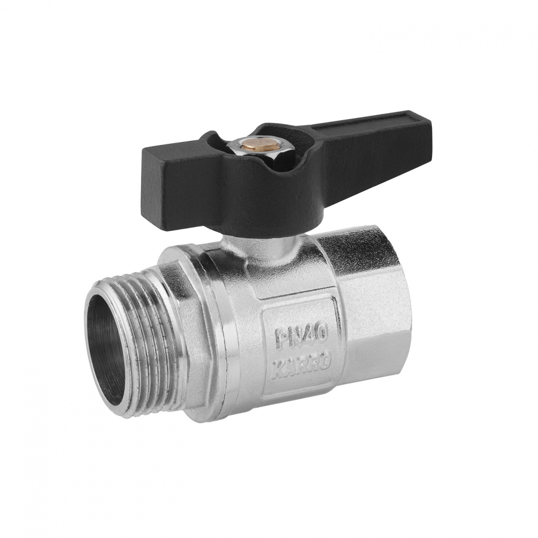 Кран кульовий Karro "Uno Black" 1" ВЗ PN40 метелик