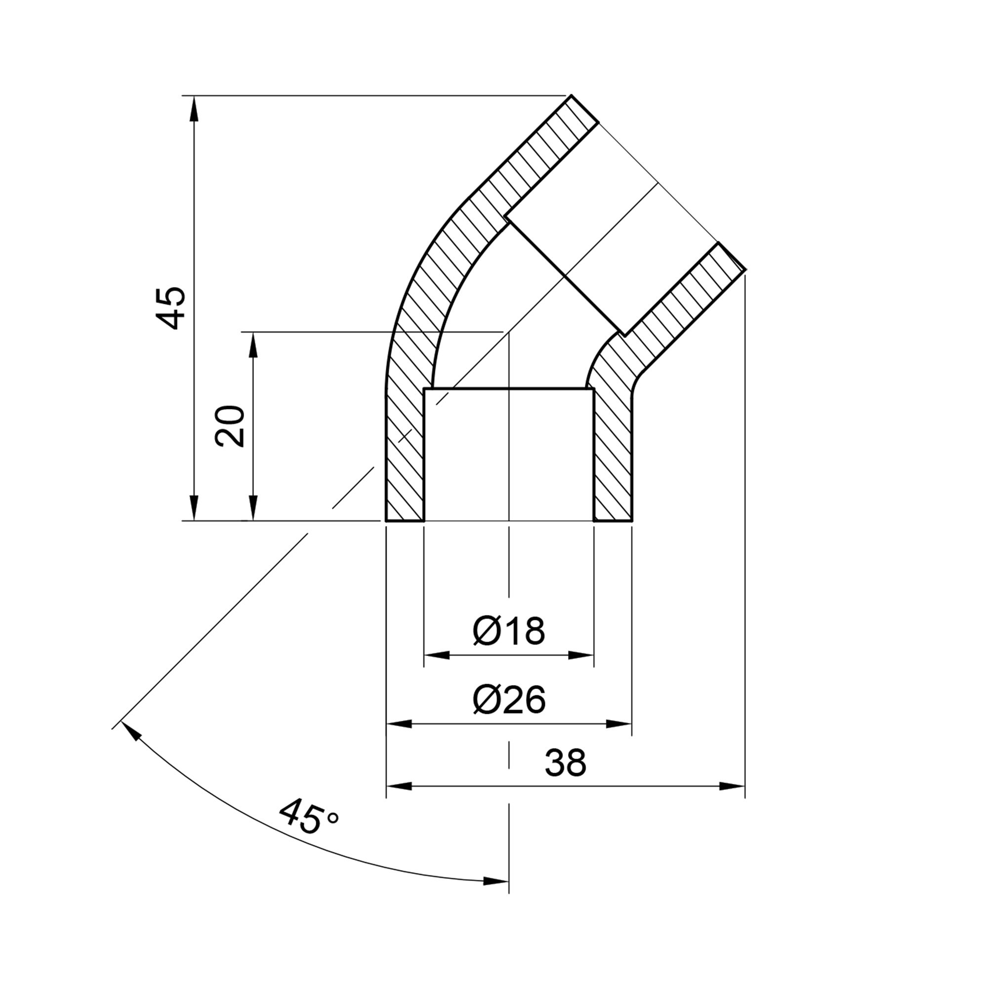 Кутик PPR Alfa Plast 20, 45°