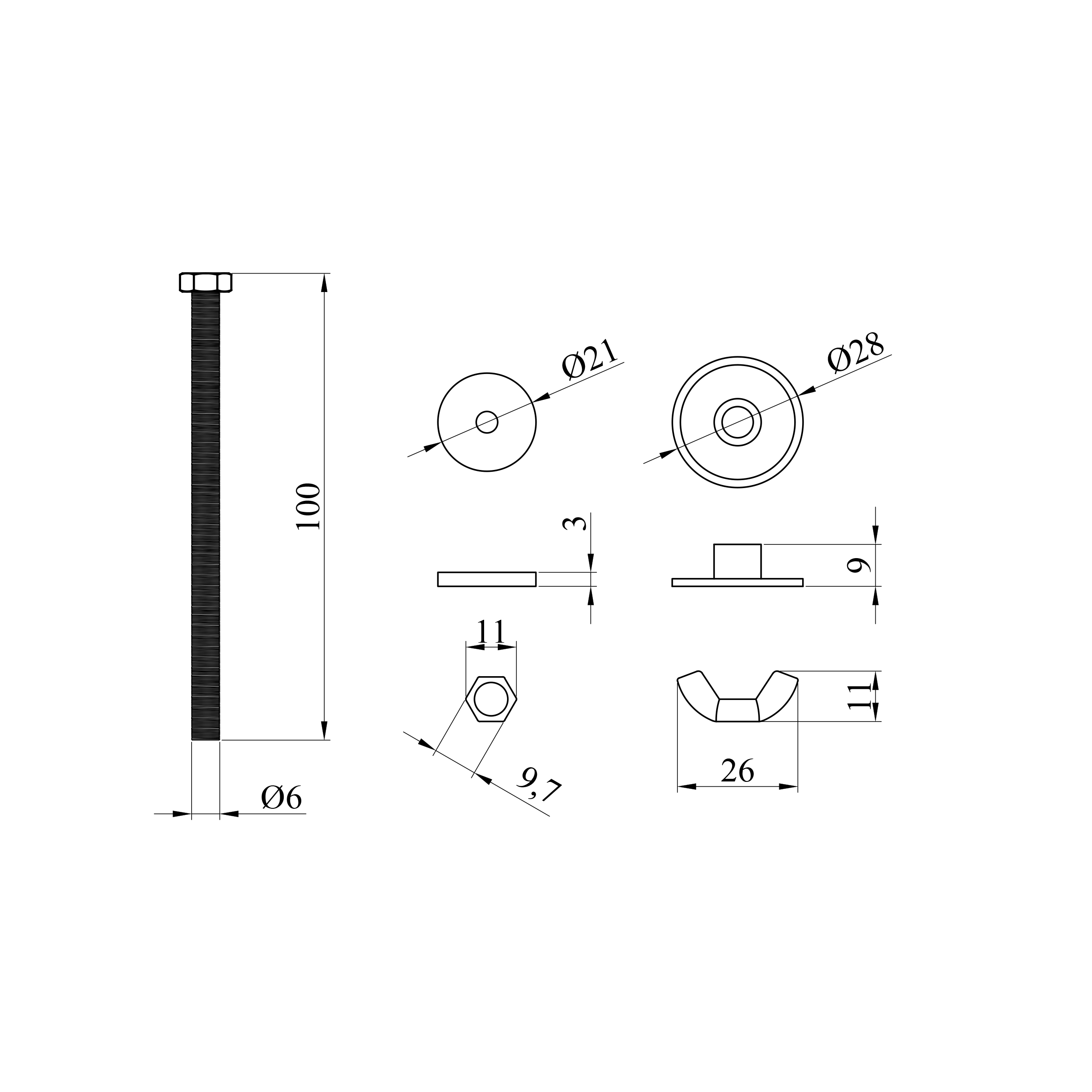 Кріплення бачка до унітаза Direct 100 мм