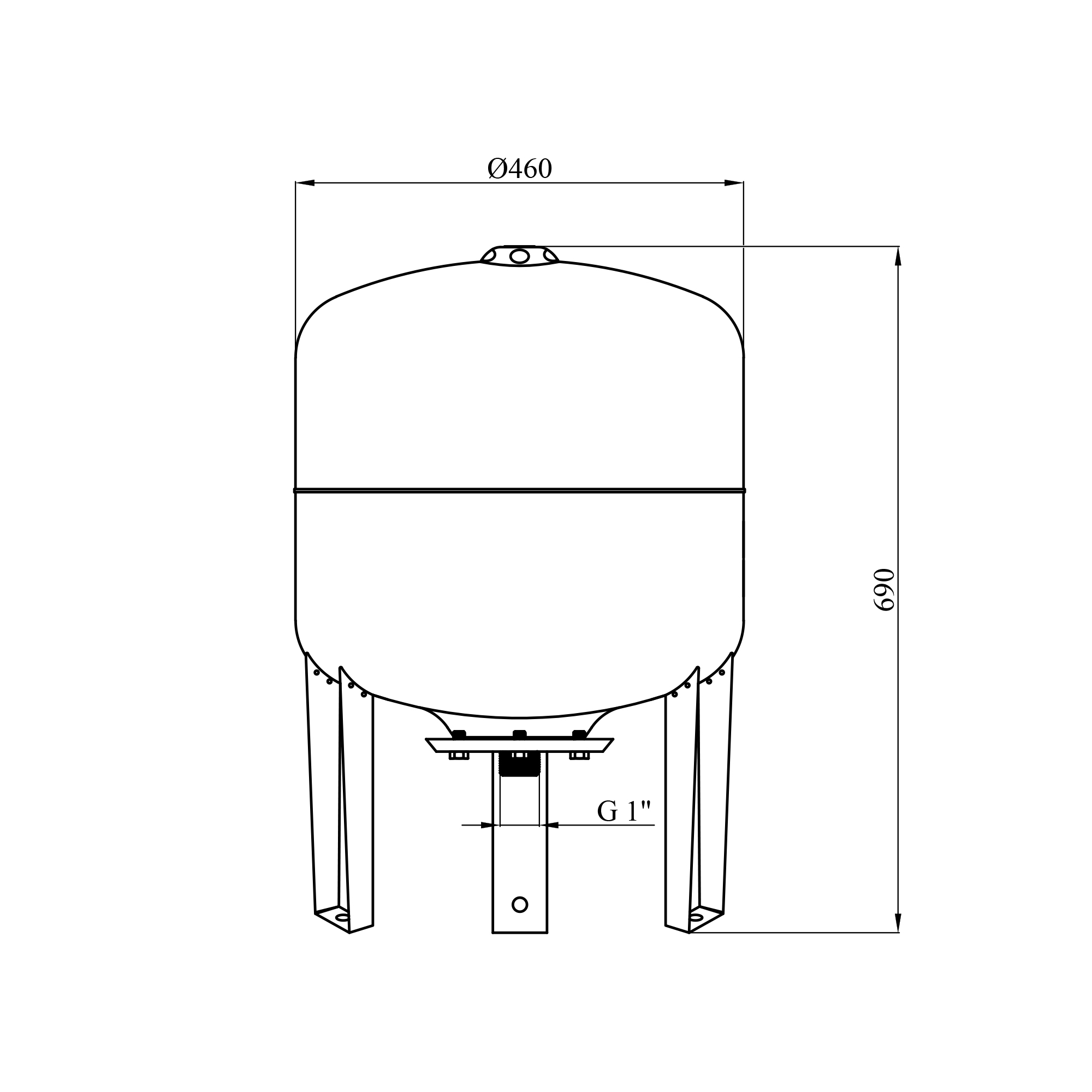 Гідроакумулятор Pumpman VT  вертикальний 80 л
