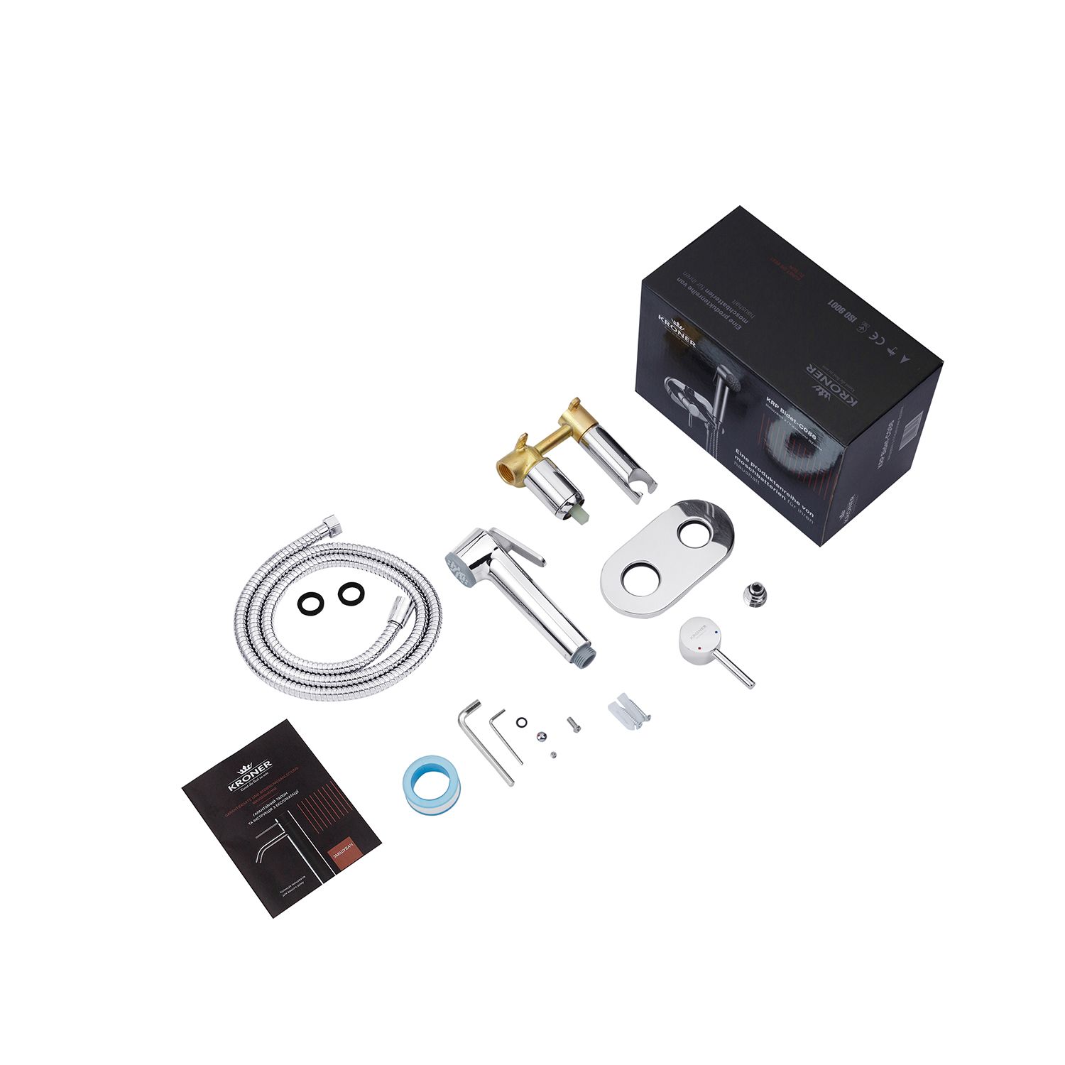 Набір для гігієнічного душу прихованого монтажу зі змішувачем Kroner KRP Bidet - C086