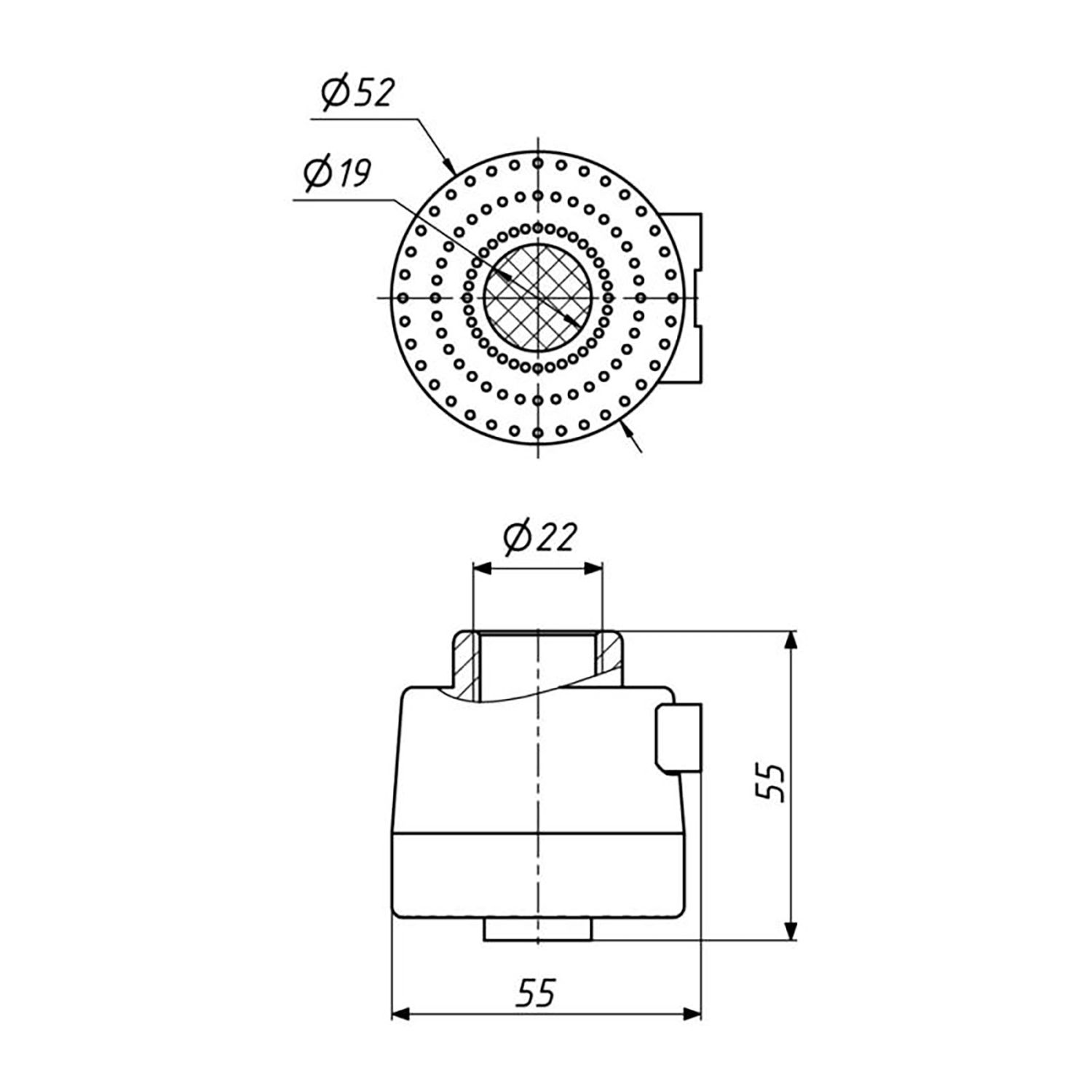 Аератор для змішувача Kroner KRM - C933 з внутрішньою різьбою, два режими