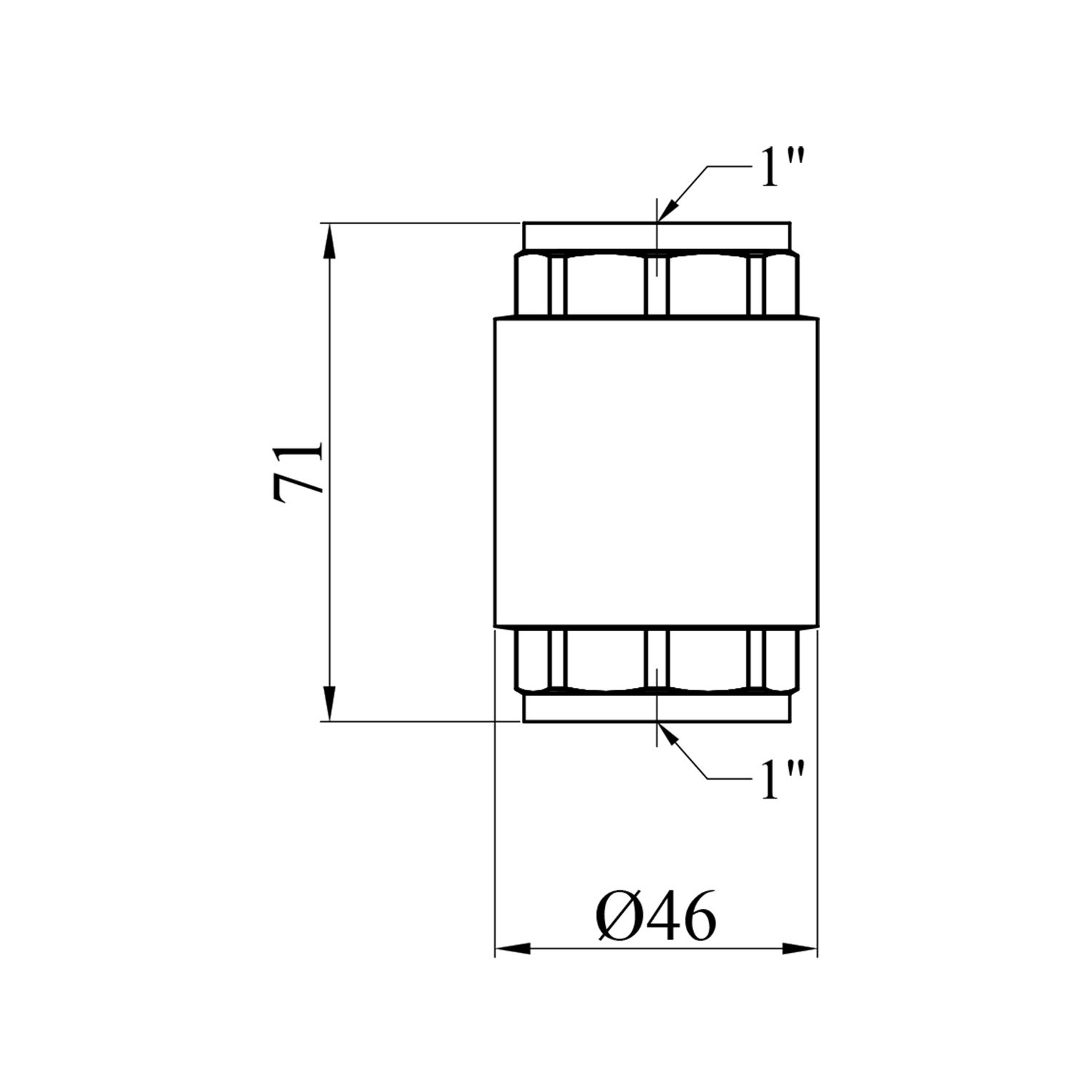Зворотний клапан Karro "Europa" 1" ВВ з латунним штоком