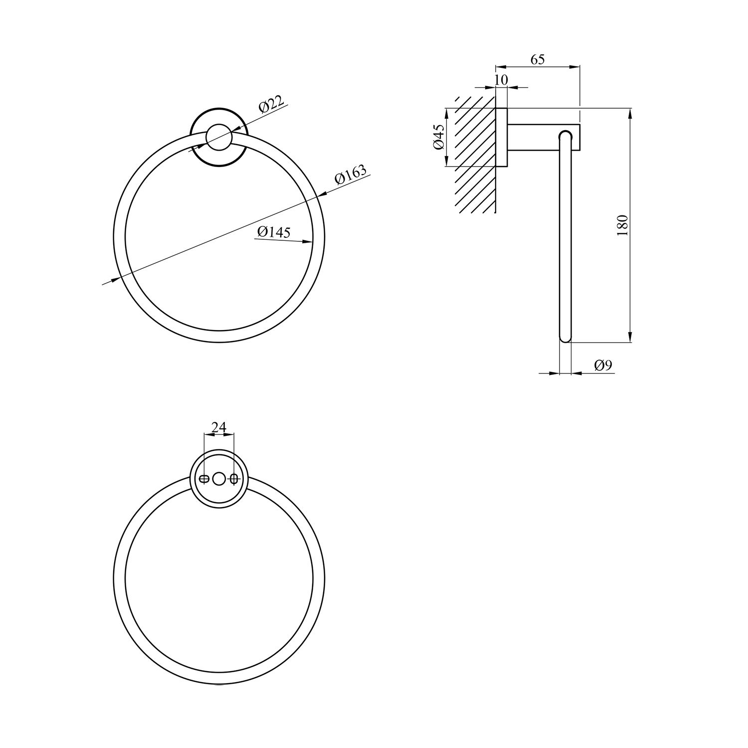 Тримач для рушників Kroner KRP Edelstahl Klassisch - ESG3704