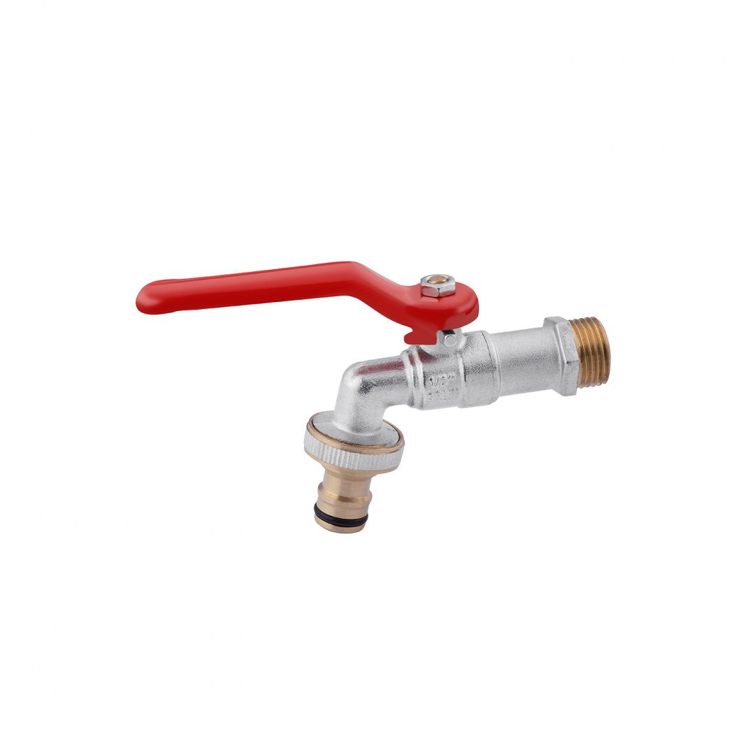 Кран для поливу Karro 1/2" PN40 з латунним з'єднанням для шлангу, нікельований KR-2001А