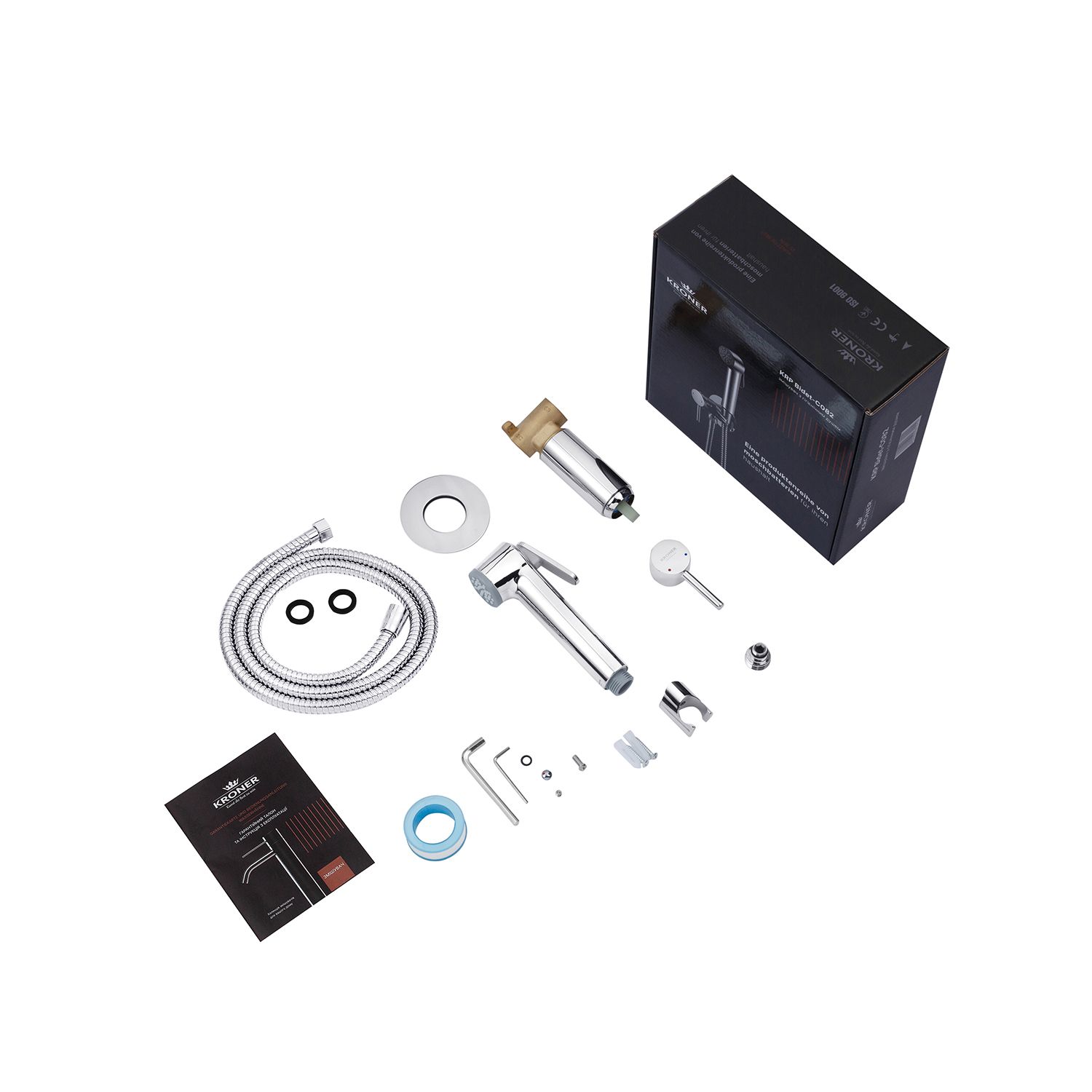 Набір для гігієнічного душу прихованого монтажу зі змішувачем Kroner KRP Bidet - C082