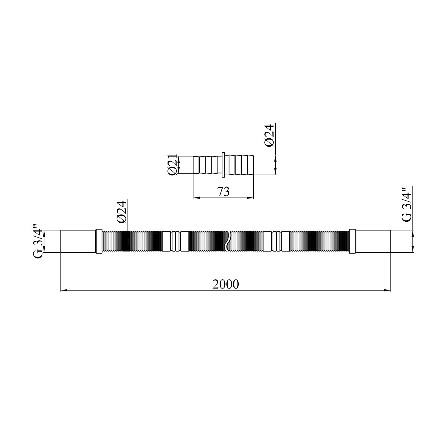 Зливний шланг для пральної машини Kroner KRP - DR200 200 см