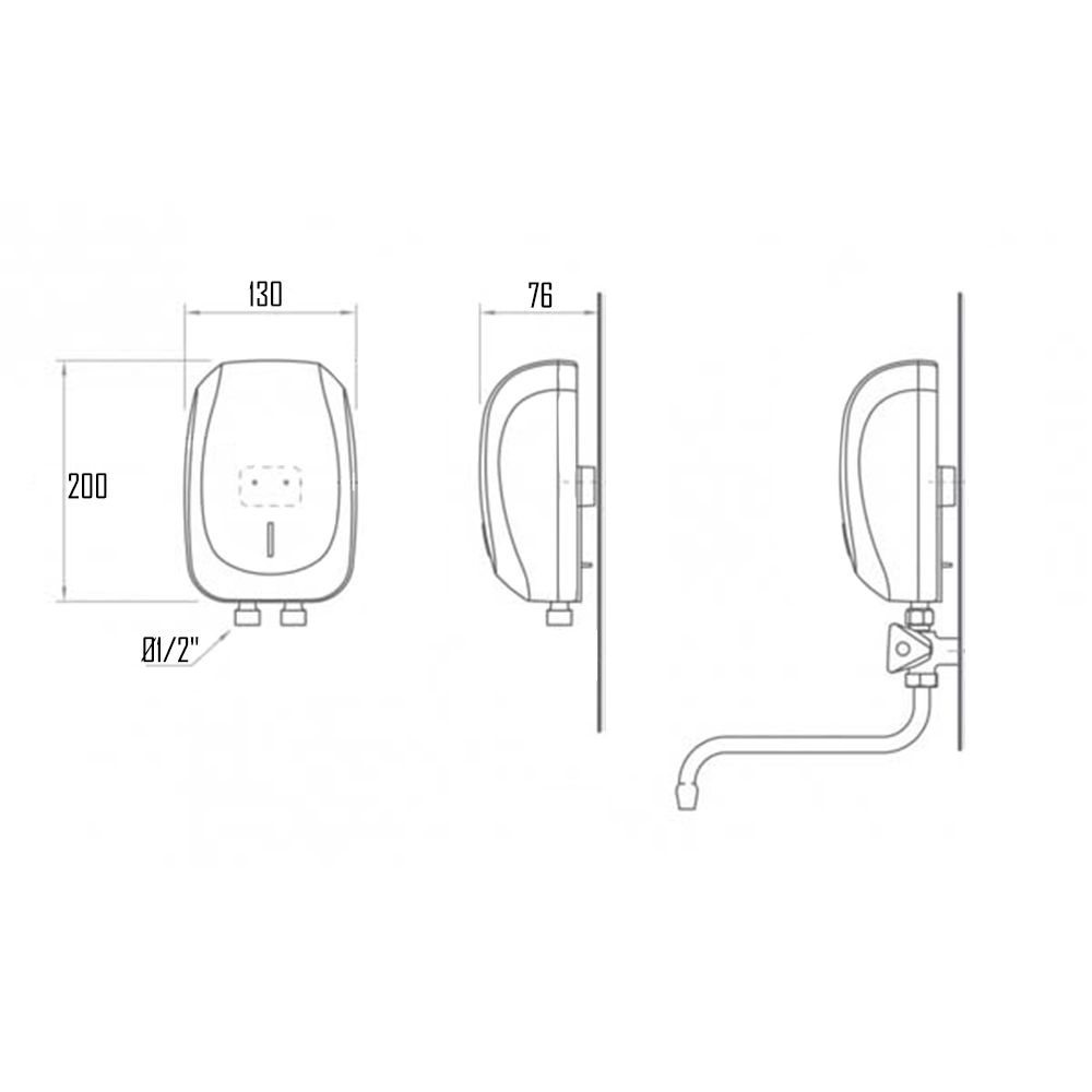 Проточный водонагреватель Tesy со смесителем 3,5 кВт (IWH35X01KI)