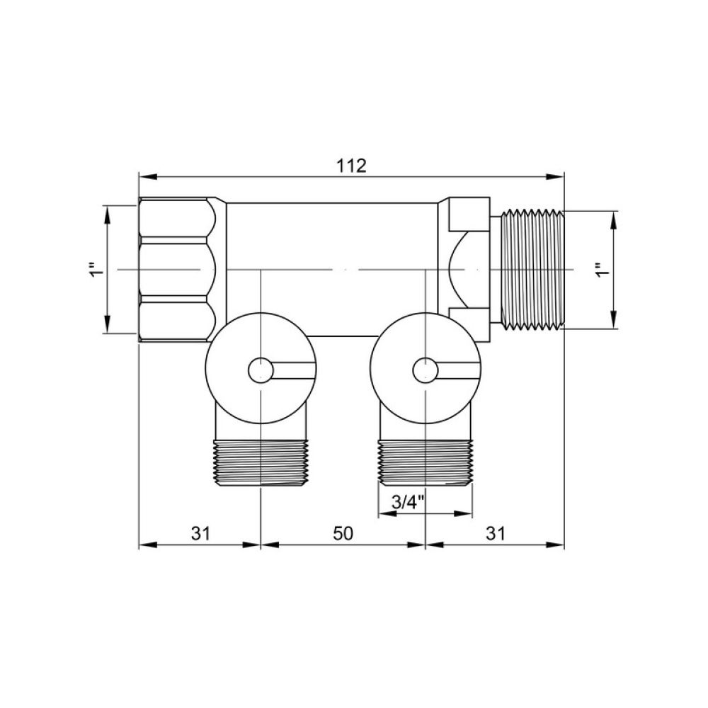 Коллектор Icma 1" 2 выхода №229