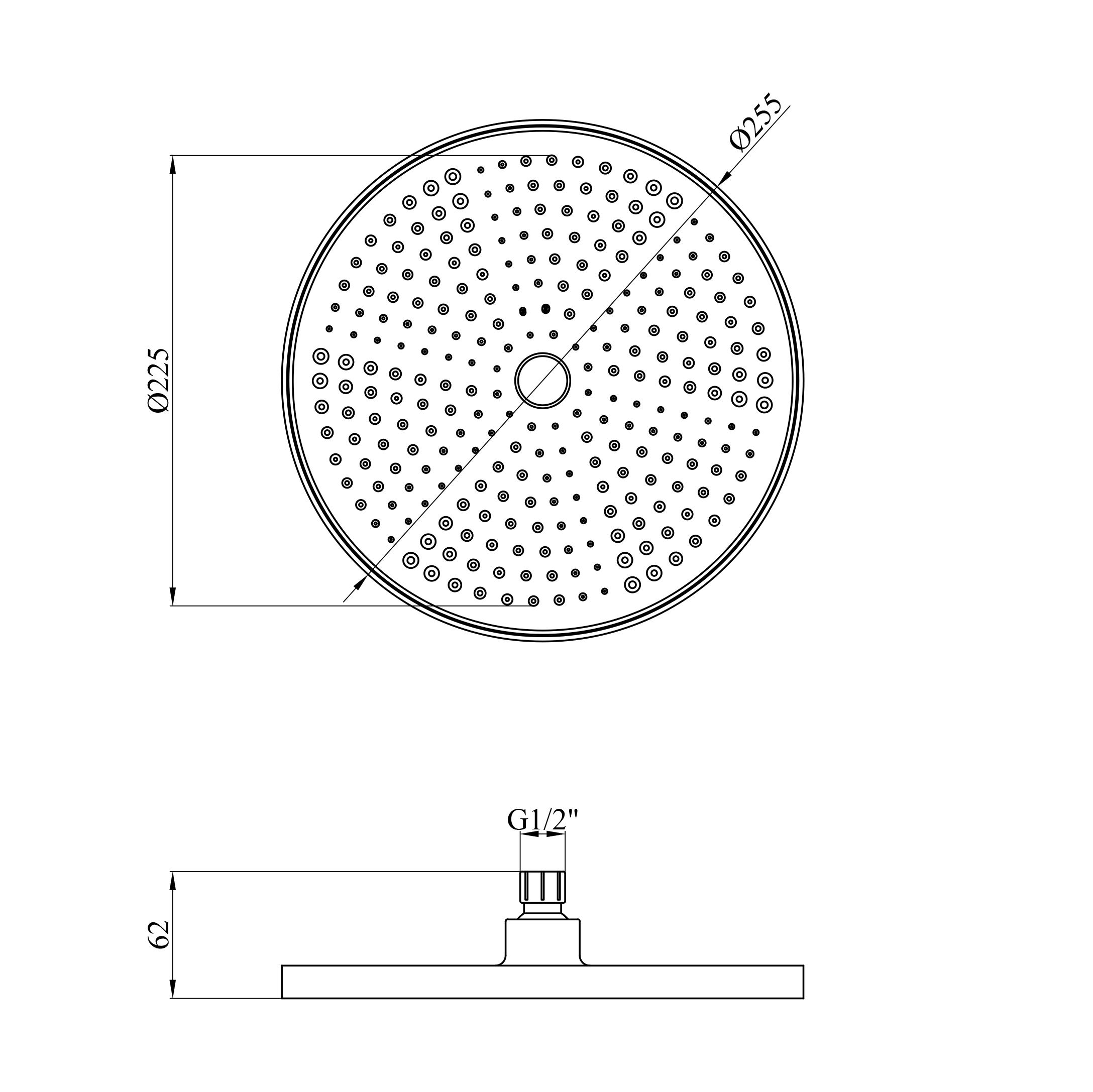 Лійка для верхнього душу Kroner Element 2801532901Z-0101