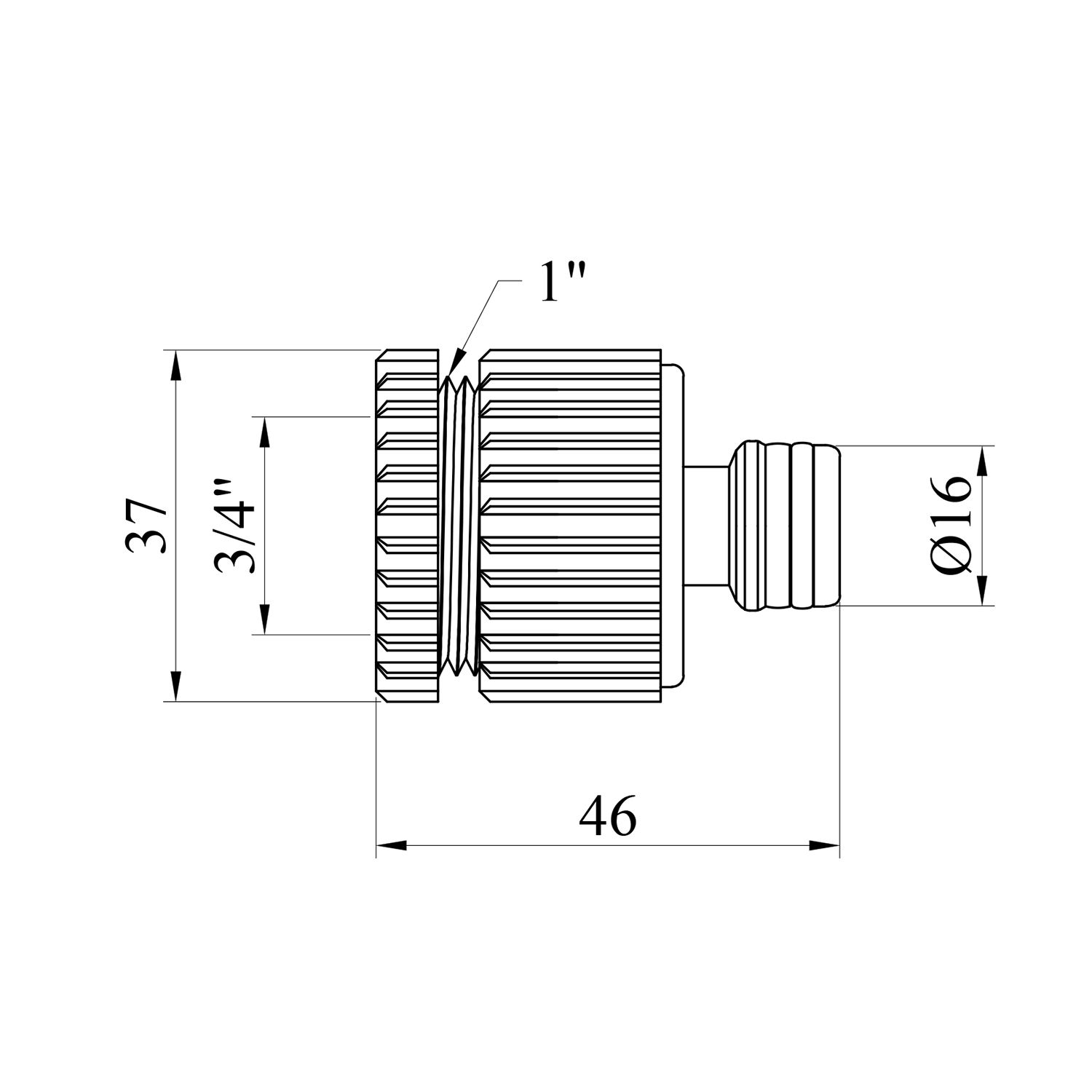 Адаптер на кран редукційний Bradas Gold Line 1"х3/4" РВ GL5807