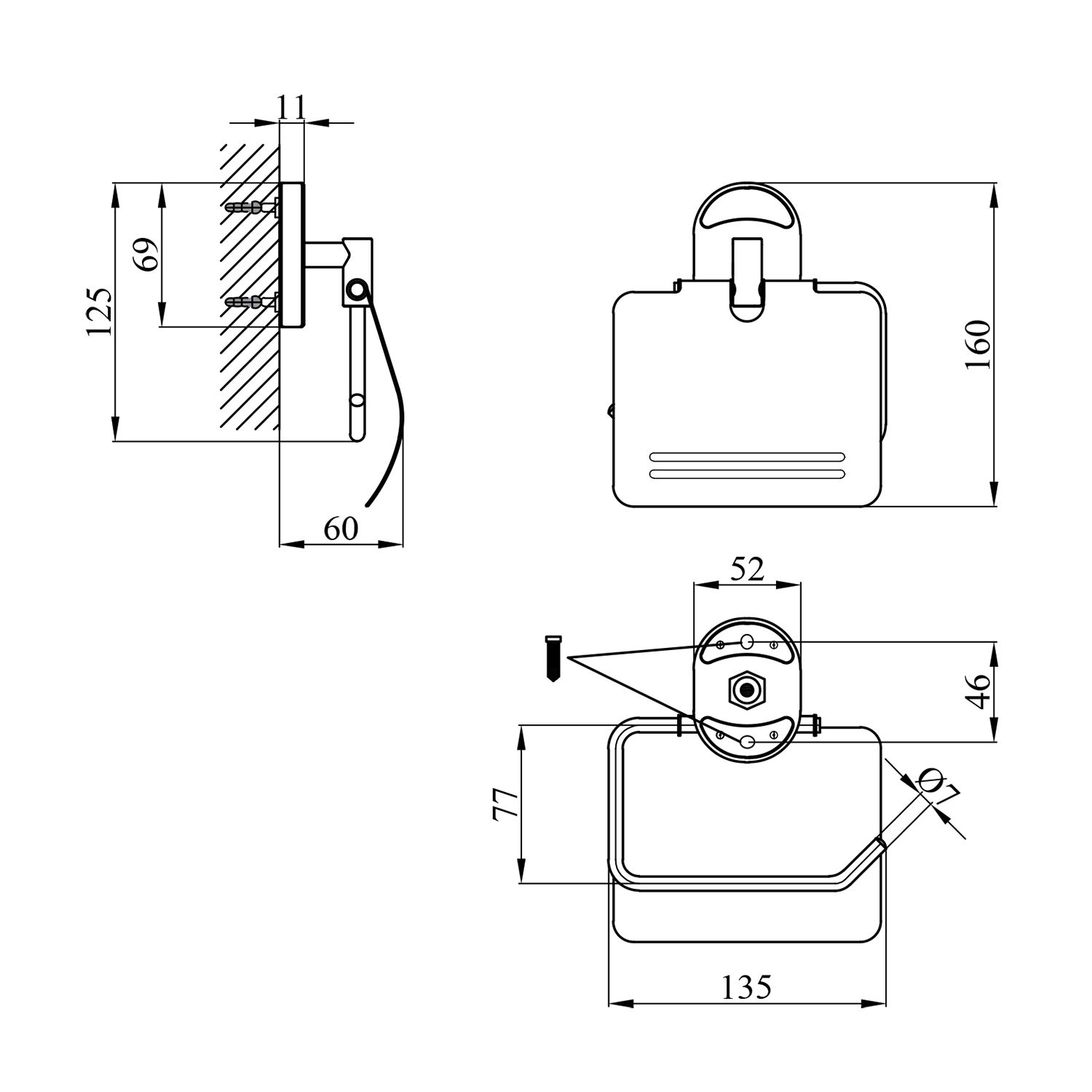 Тримач для туалетного паперу Kroner KRM Elbe - ACC2903