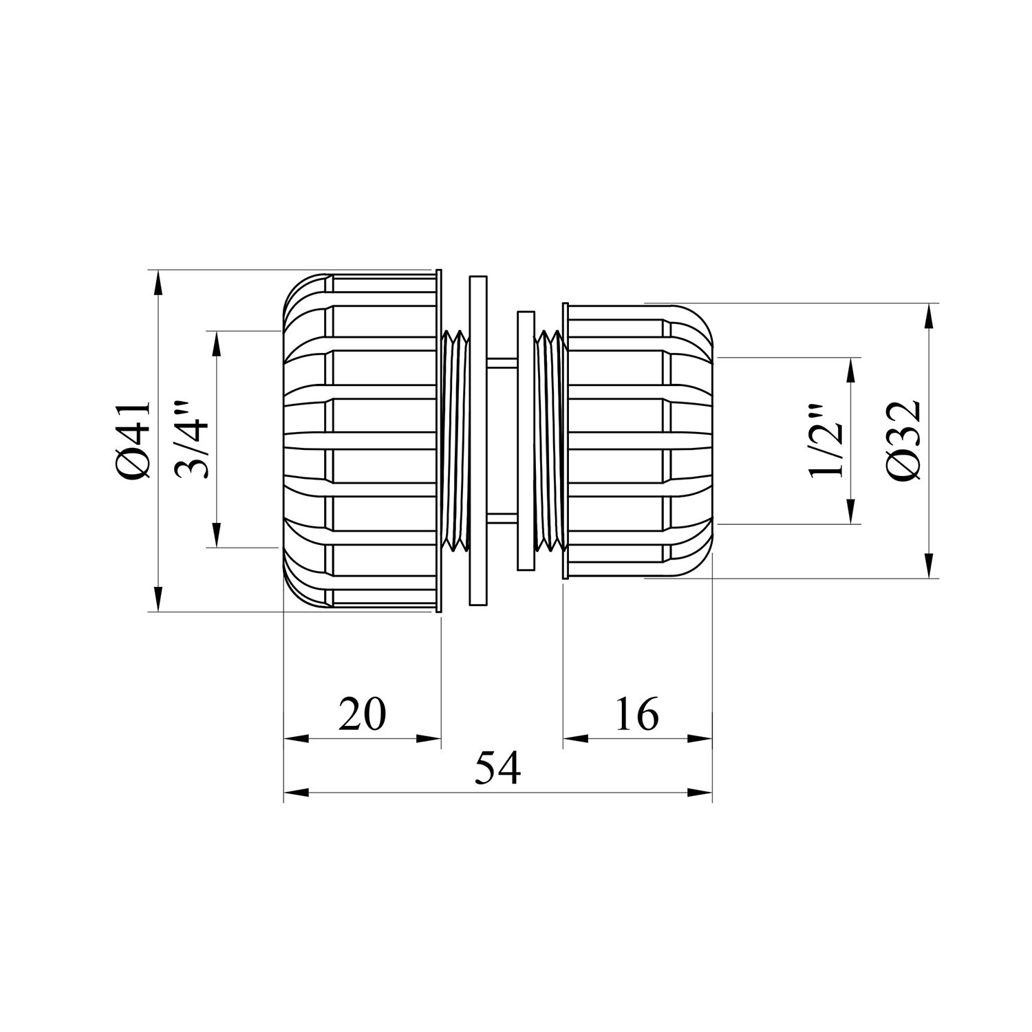 Муфта з'єднувальна Bradas Gold Line 1/2"х3/4" GL5708