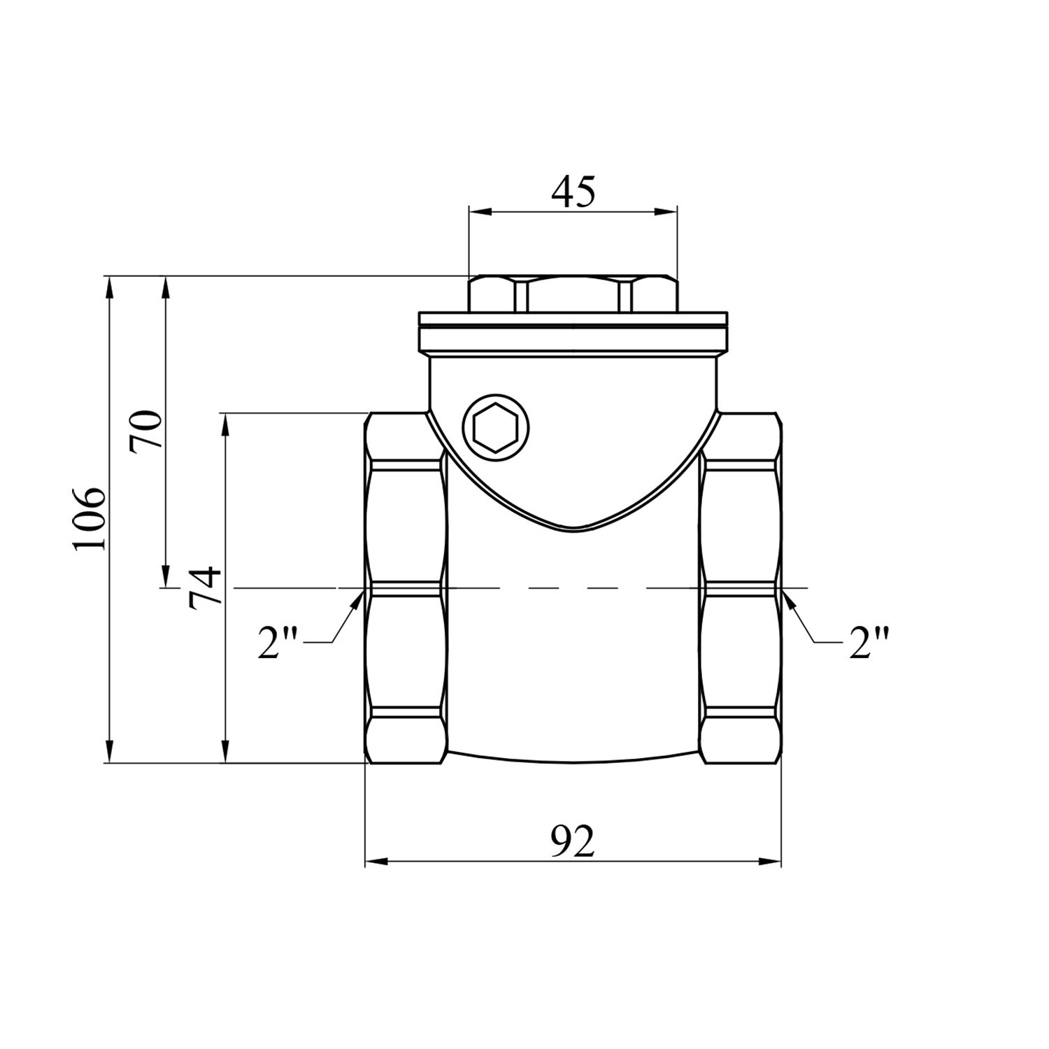 Пелюстковий клапан Karro 2" ВВ латунний KR-107