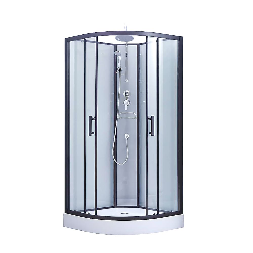 Душевой бокс Lidz Majatek SB90x90.BLA.LOW.TR, стекло прозрачное 5 мм