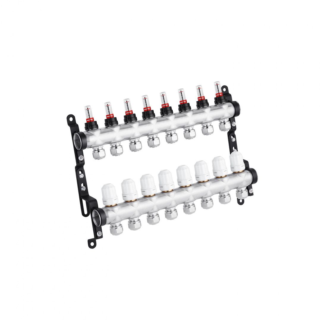 Колектор в зборі STA "Classic" на 8 виходів G1" з євроконусами, нержавіюча сталь