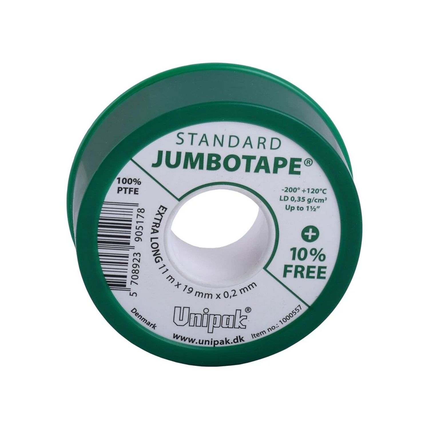 Фум стрічка Jumbotape Professional (16,5m x 19mm x 0,2mm) + 10%, щільність 0,6 g/cm³