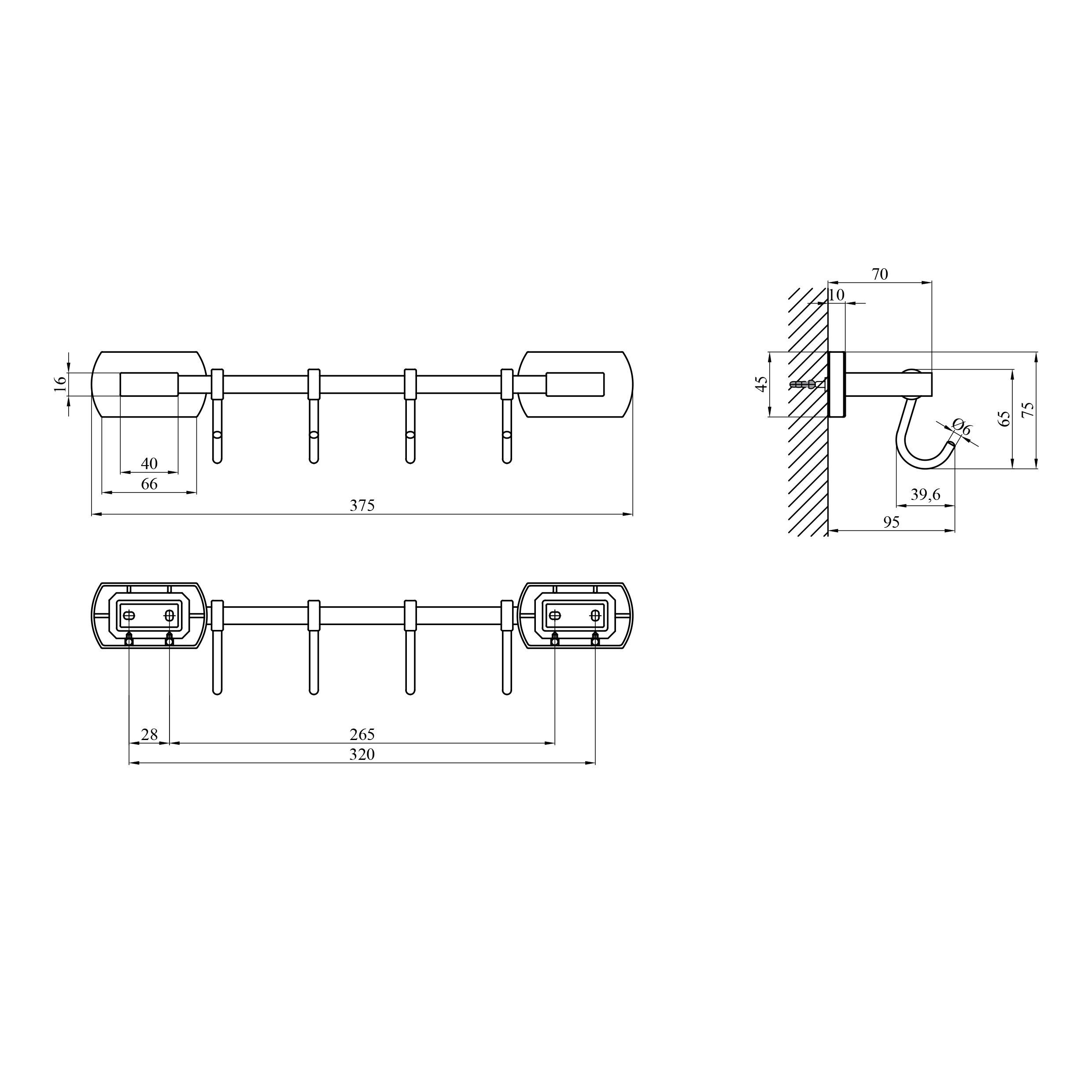 Тримач для рушників Kroner KRM Graz - GRP95618-4