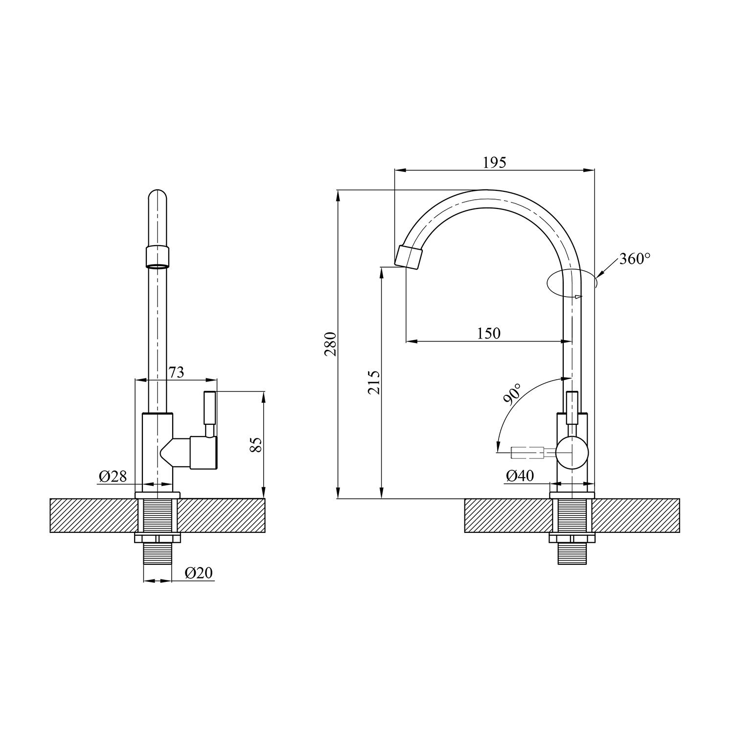 Кран на одну воду Kroner KRP Edelstahl Klassisch - ESG098