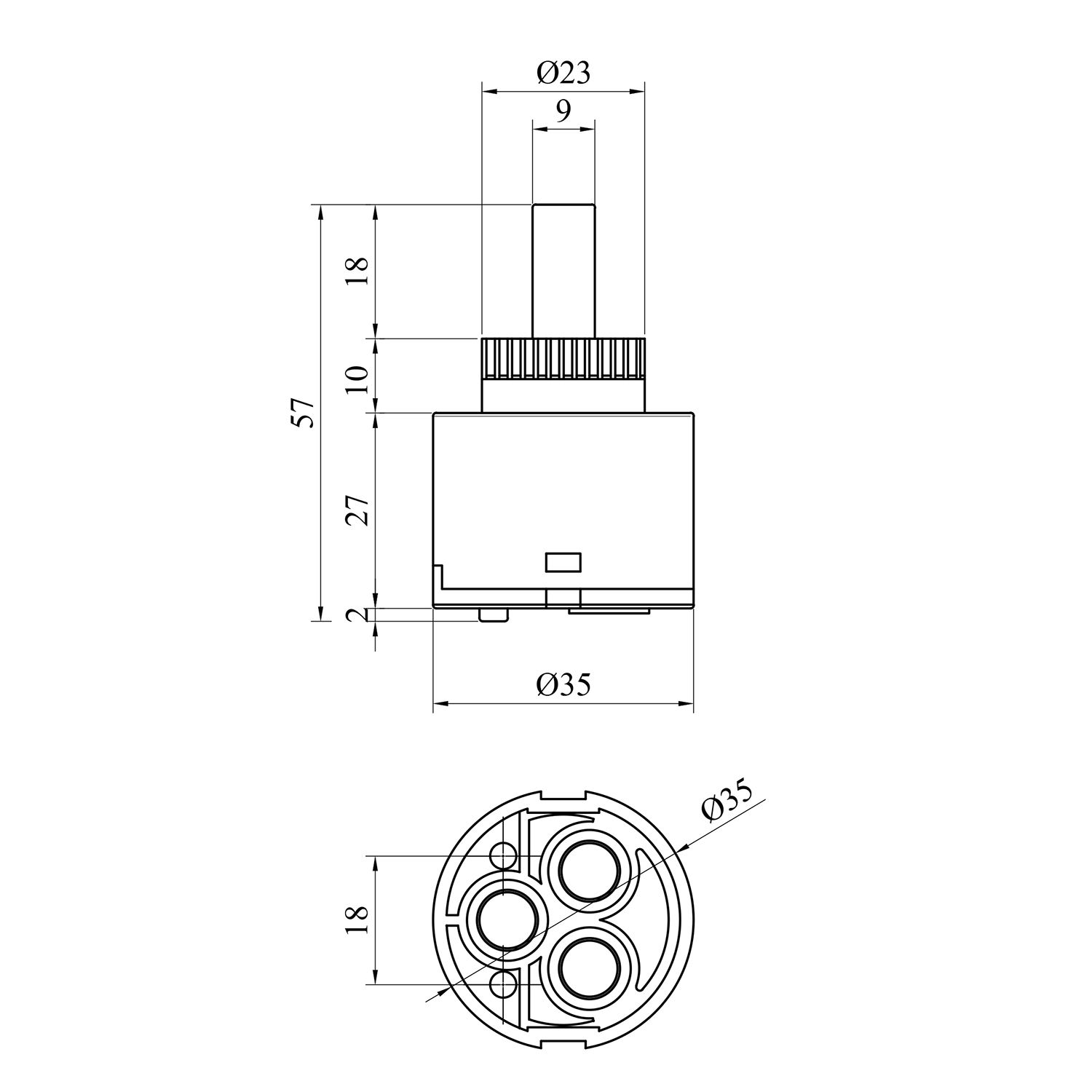 Картридж для змішувача Kroner KRP - PM35-1 з пластиковим штоком