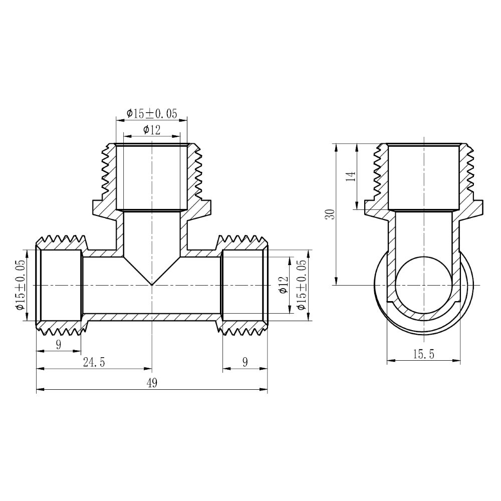 Тройник обтискний SD Forte 16х1/2"х16 ЗР SF178W161516