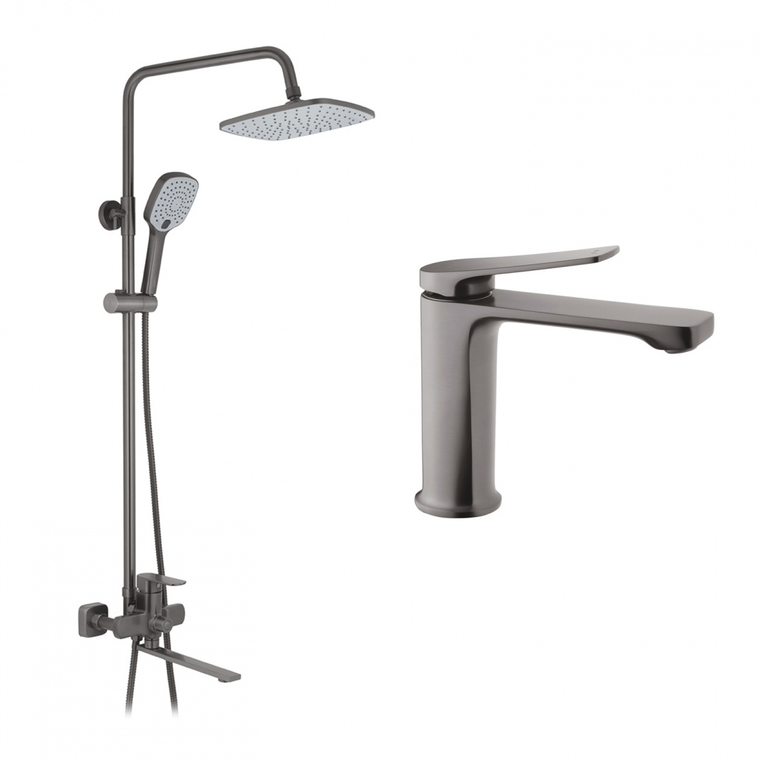 Набор 2 в 1 душова система Kroner Armada-GRP067 + змішувач Makon-GRP010