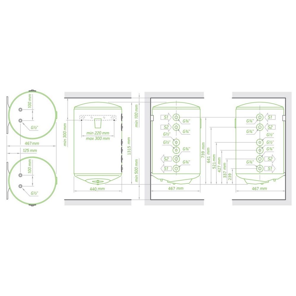 Комбинированный водонагреватель Tesy Bilight 150 л, мокрый ТЭН 3,0 кВт (GCV74S1504430B11TSRP) 302763