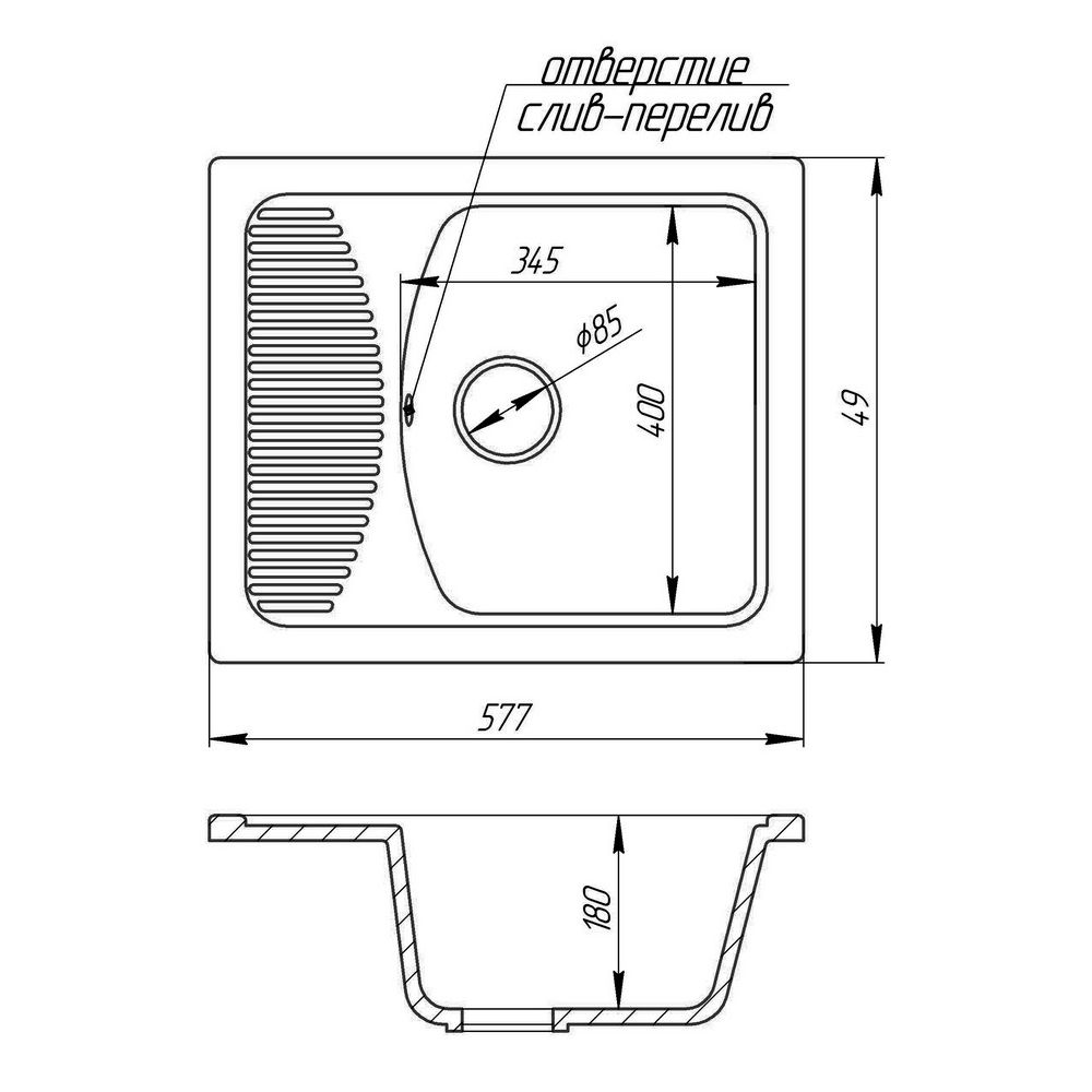 Кухонная мойка Fosto 5850 SGA-800 (FOS5850SGA800)