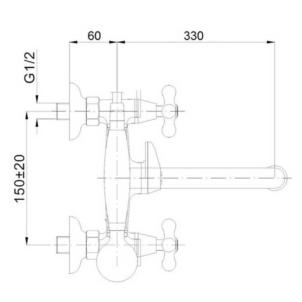 Смеситель для ванны GF (CRM)S-21-141