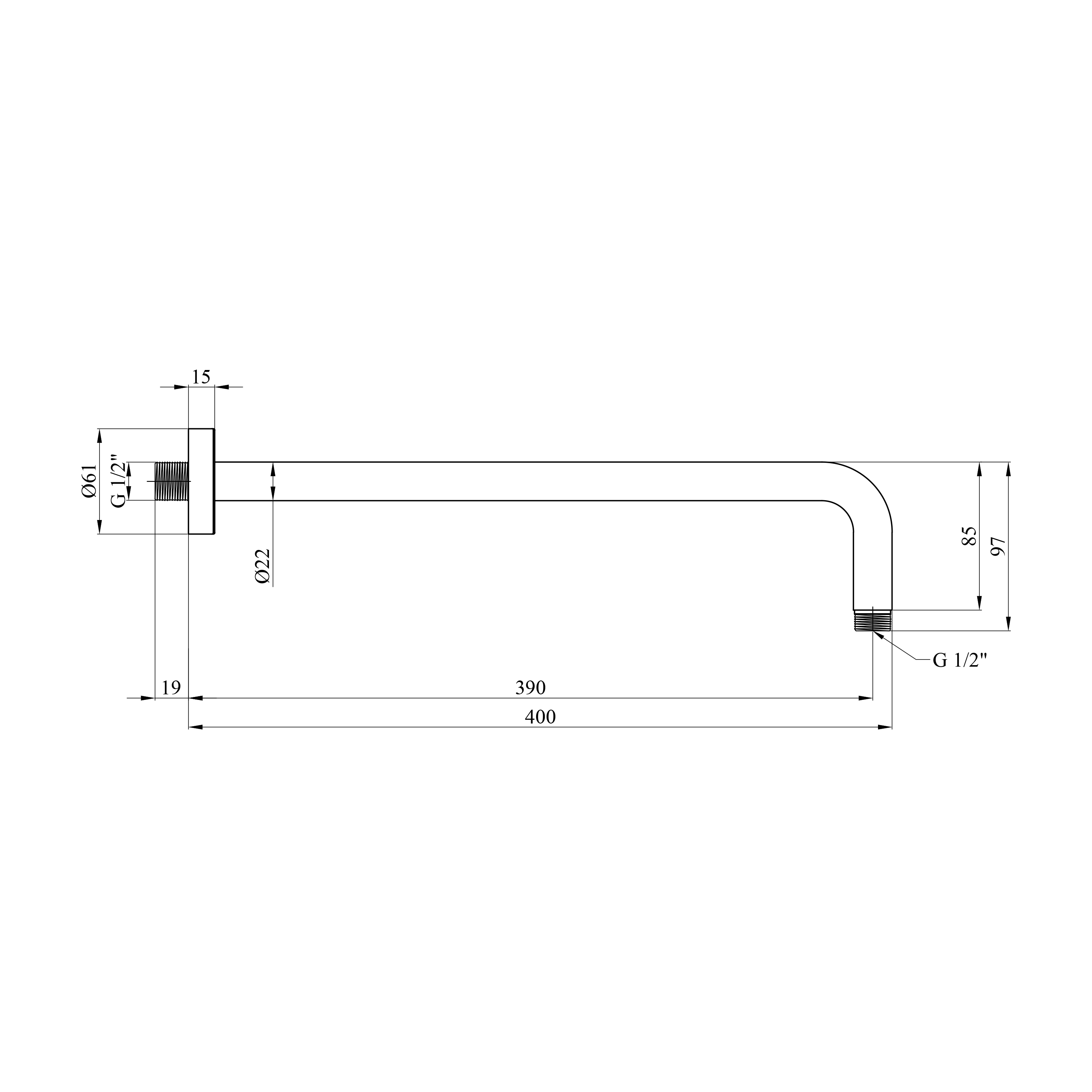 Тримач для душу Kroner Element 2142111438Z-3801