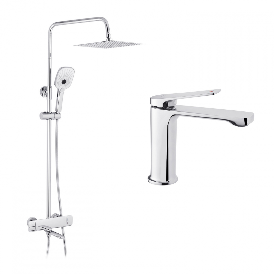 Набор 2 в 1 душова система Kroner Makon-C063 + змішувач Makon-C010