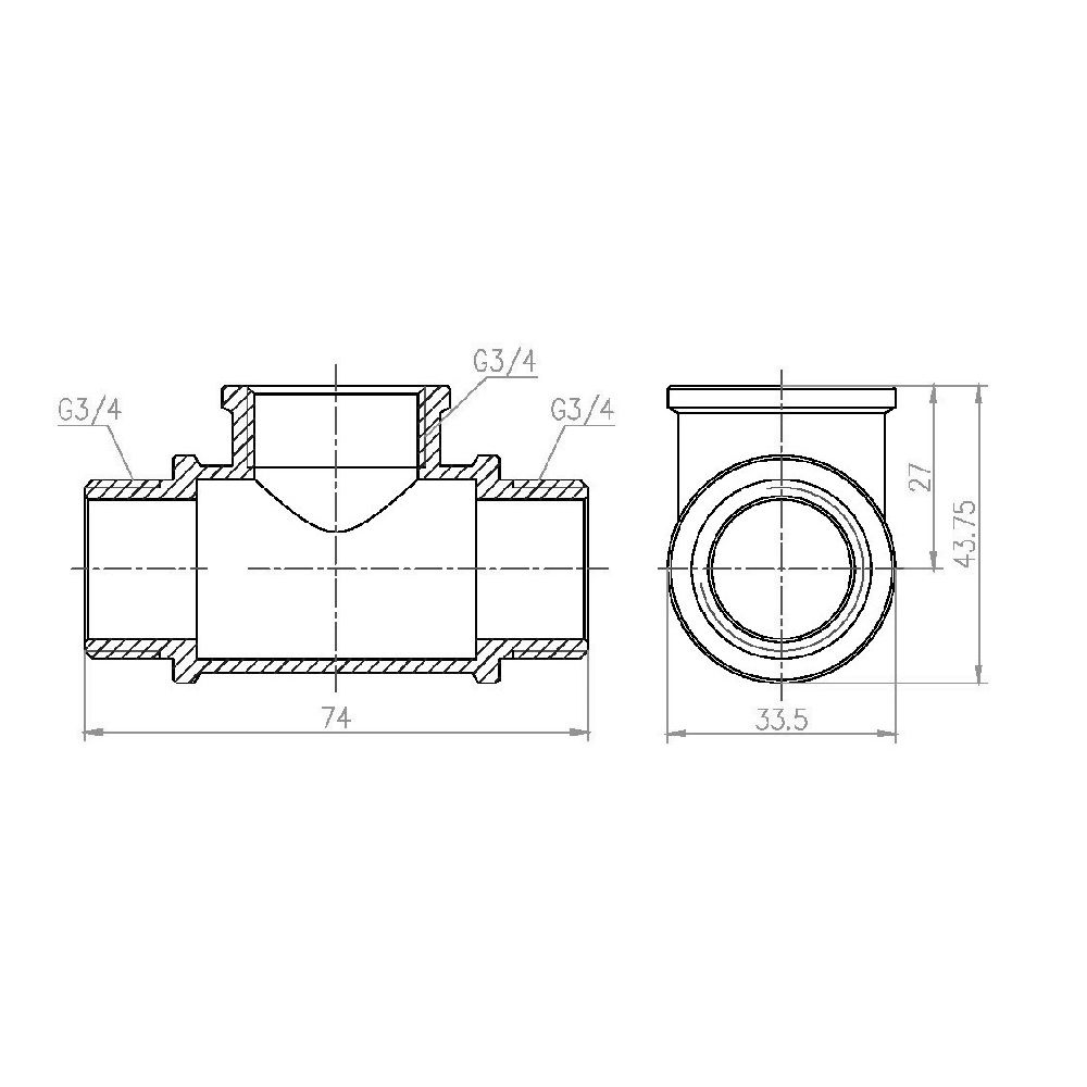 Трійник SD Forte 3/4" ВЗЗ SF36620